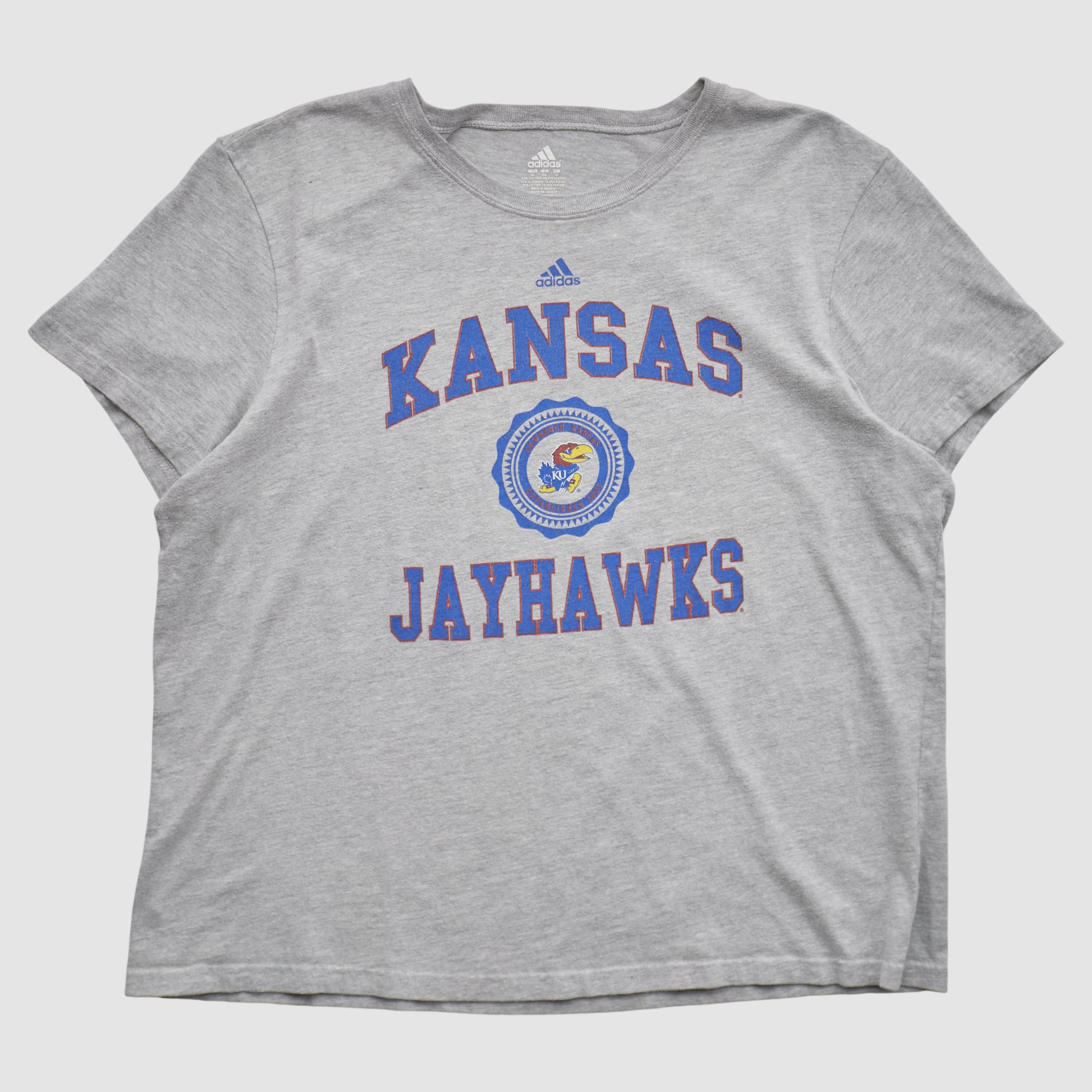 Kansas Jayhawks Adidas 2010s T-shirt - Heather Gray - M
