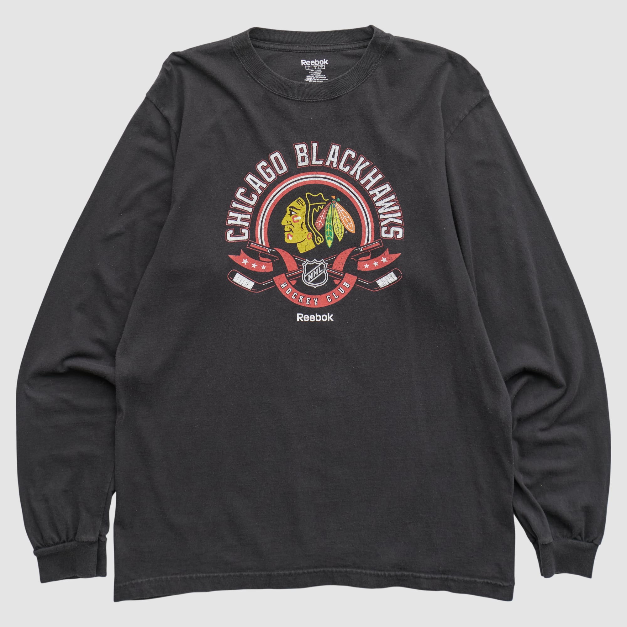 Chicago Blackhawks Reebok 2000s Long Sleeve T-shirt - Black - L