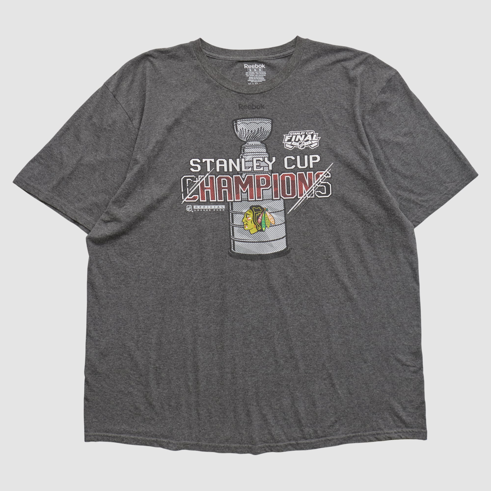 Chicago Blackhawks Reebok 2015 T-shirt - Dark Heather Gray - 2XL