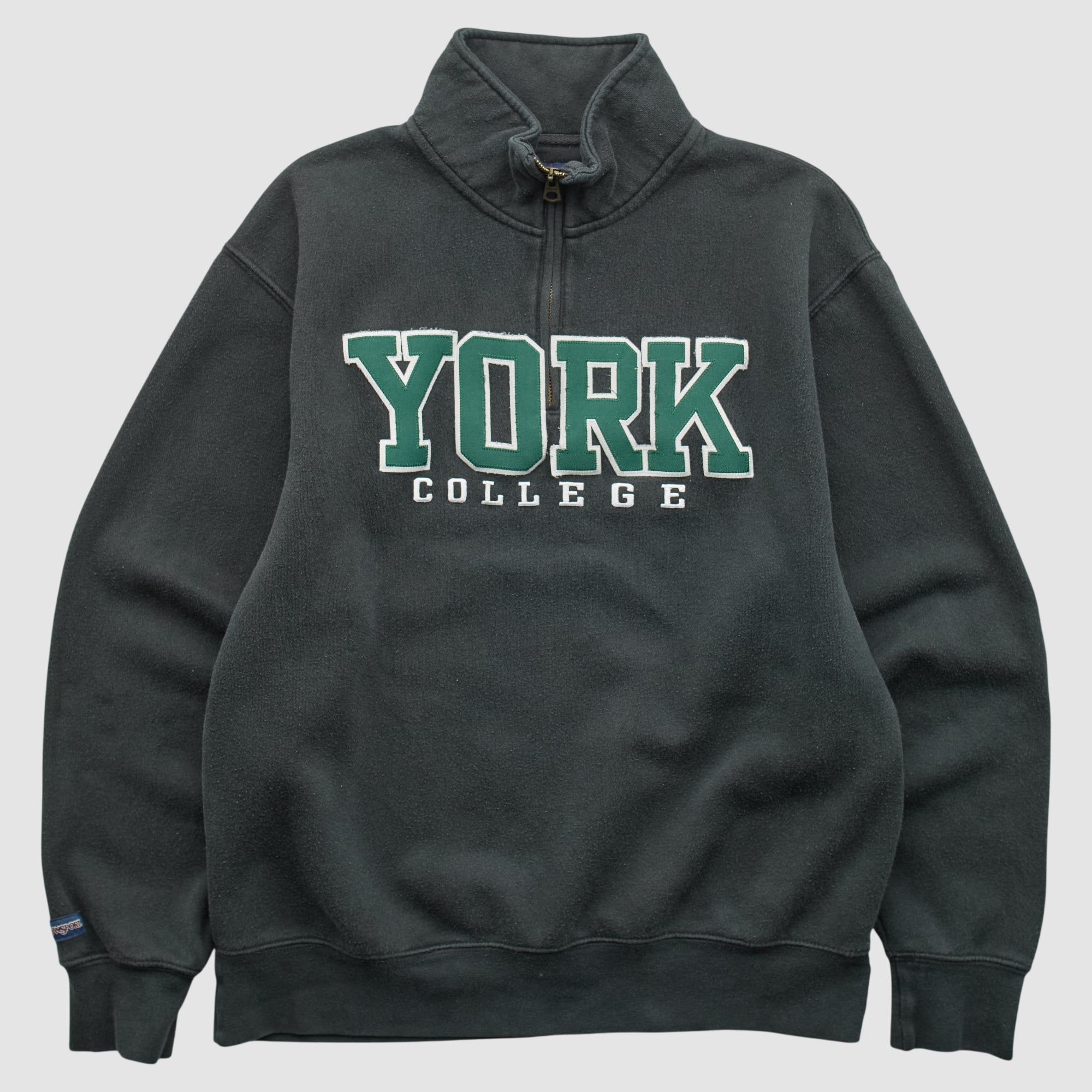 York College Spartans Jansport 2000s 1/4 Zip Sweatshirt - Black - S