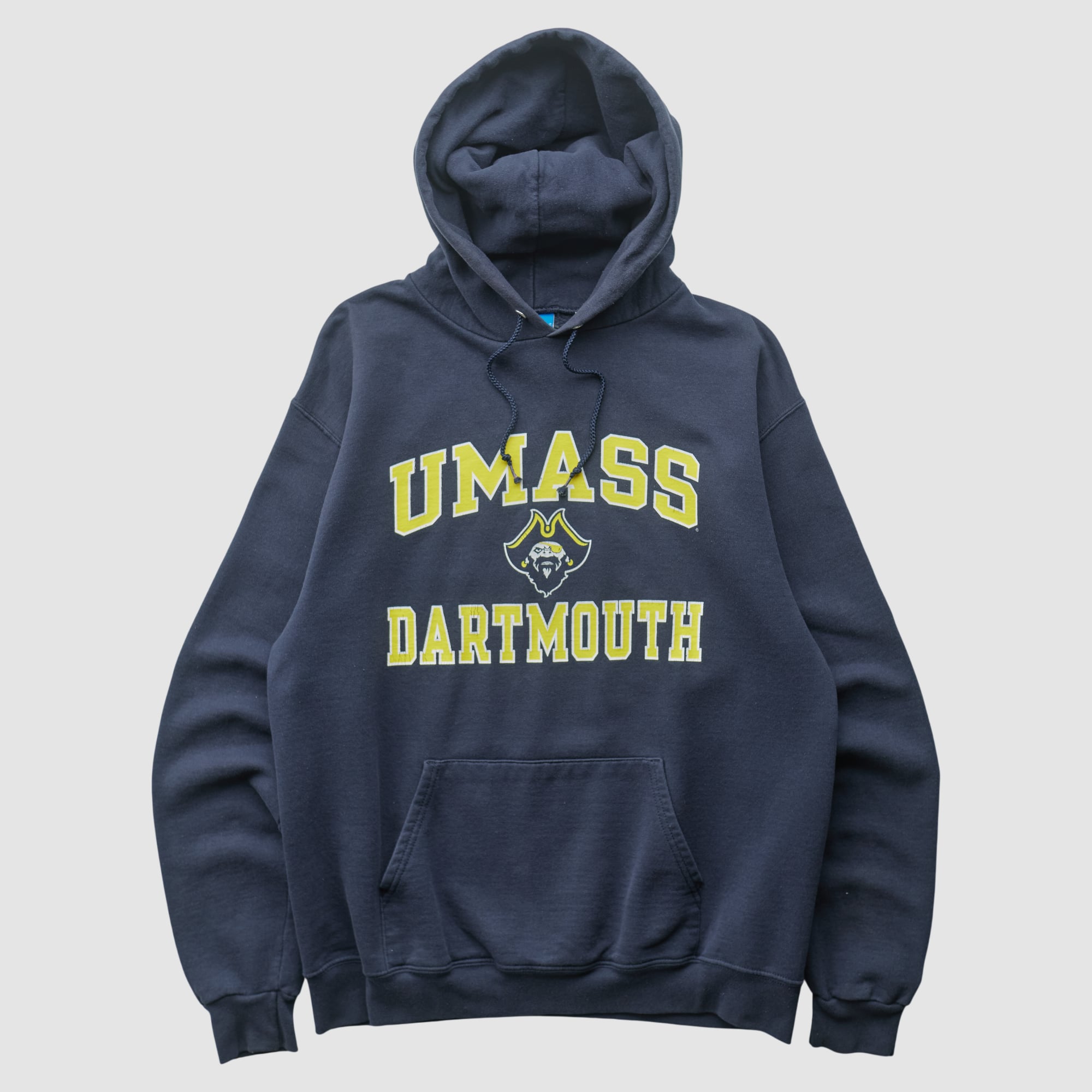 UMass Minutemen Champion 2010s Hooded Pullover Sweatshirt - Navy - S