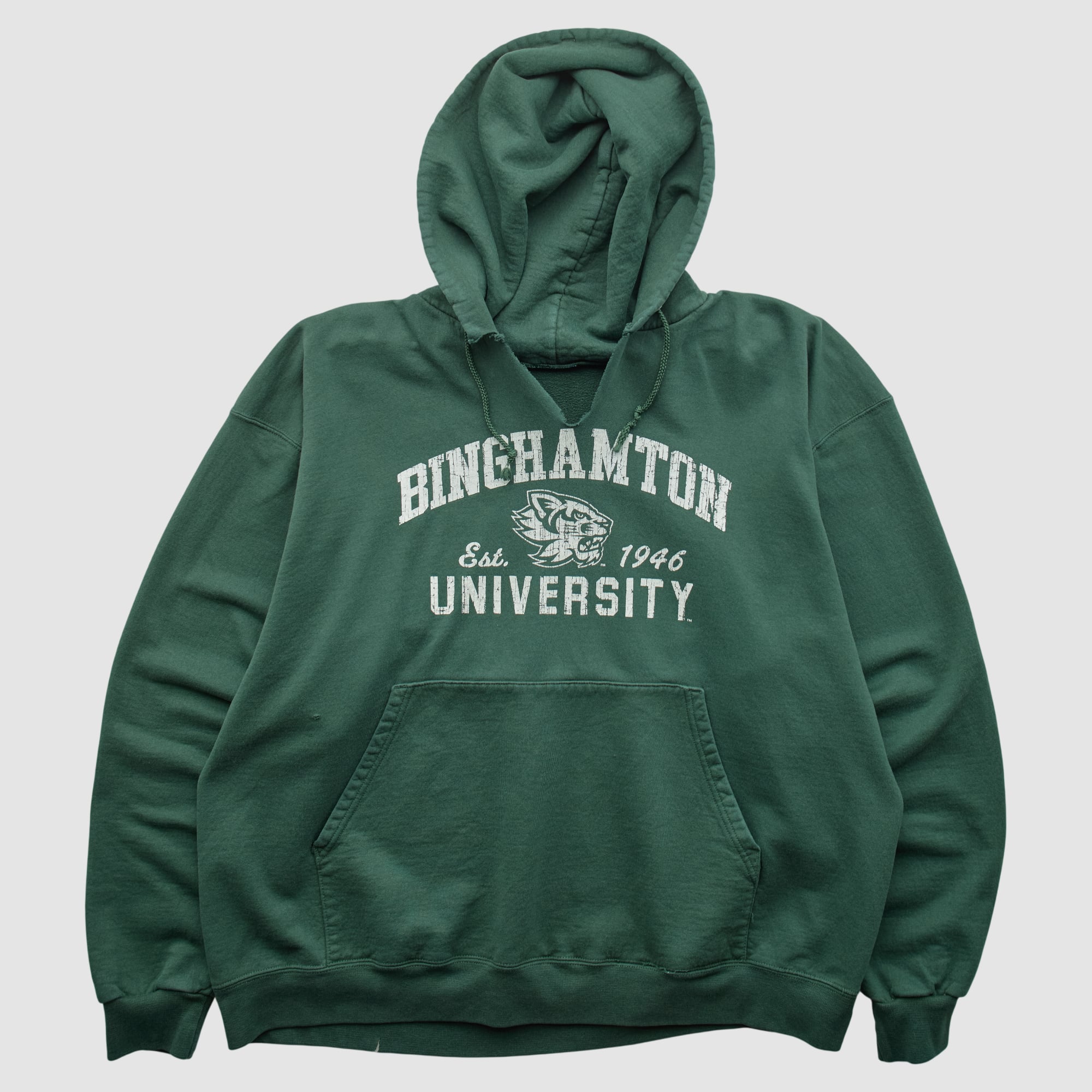 Binghamton Bearcats Champion 2000s Hooded Pullover Sweatshirt - Green - L