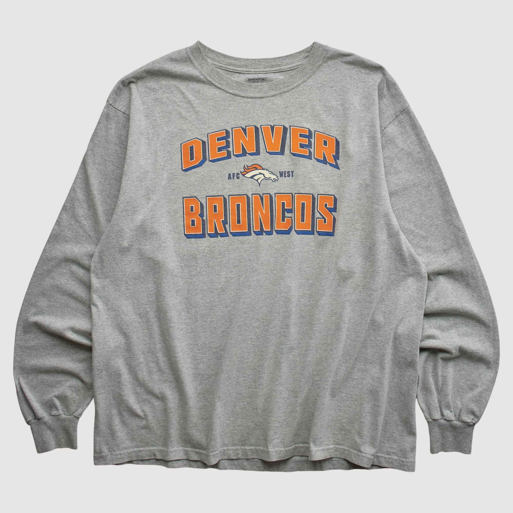 Denver Broncos Reebok 2010s Long Sleeve T-shirt - Heather Gray - 2XL