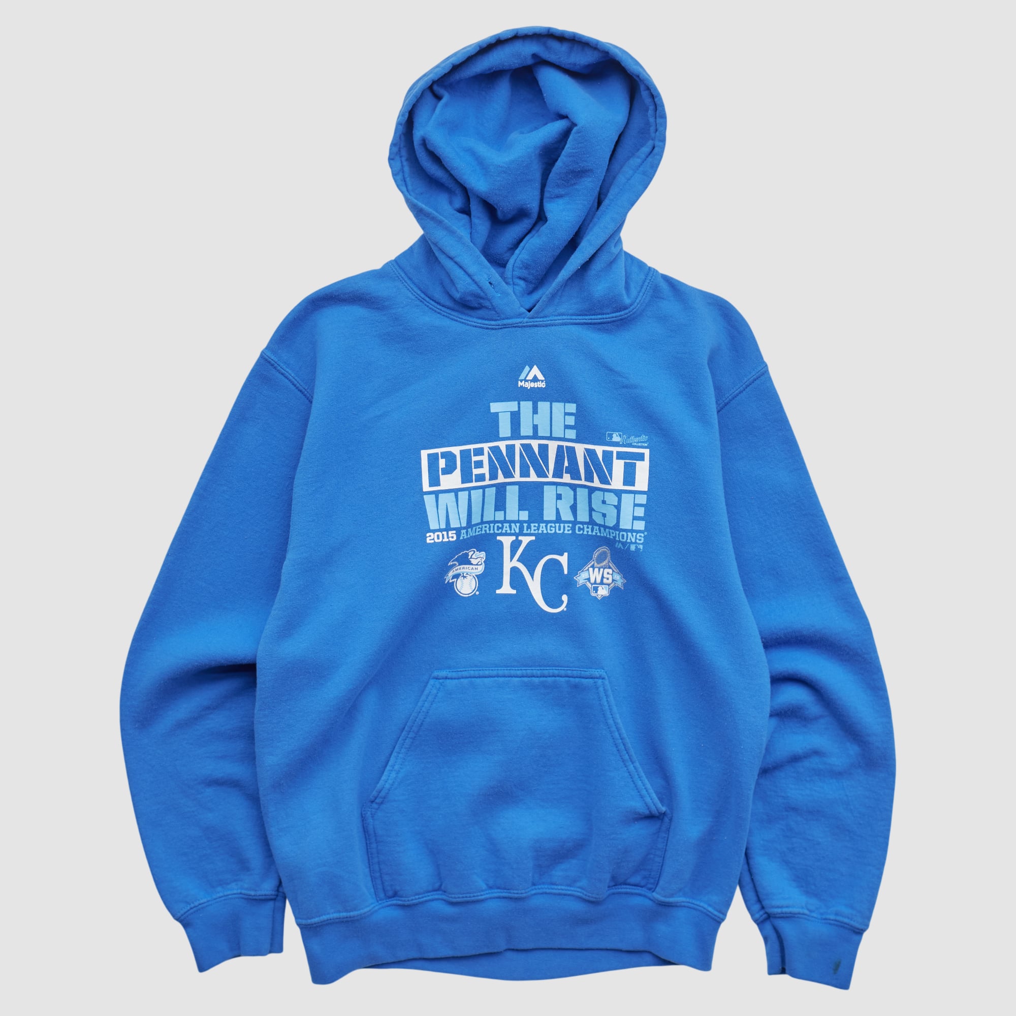 Kansas City Royals Majestic 2015 Hooded Pullover Sweatshirt - Blue - XXS