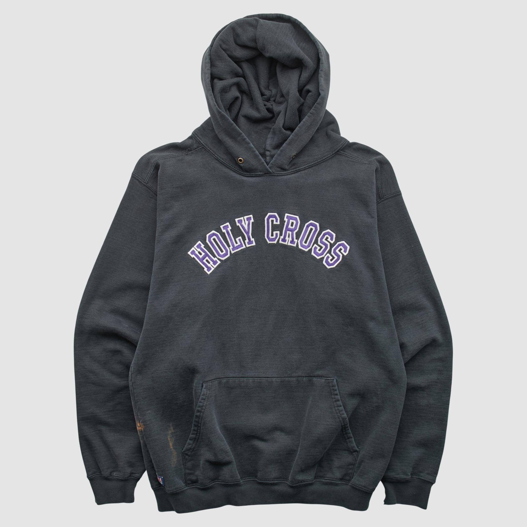 Holy Cross Crusaders Cotton Exchange 2000s Hooded Pullover Sweatshirt - Black - XS