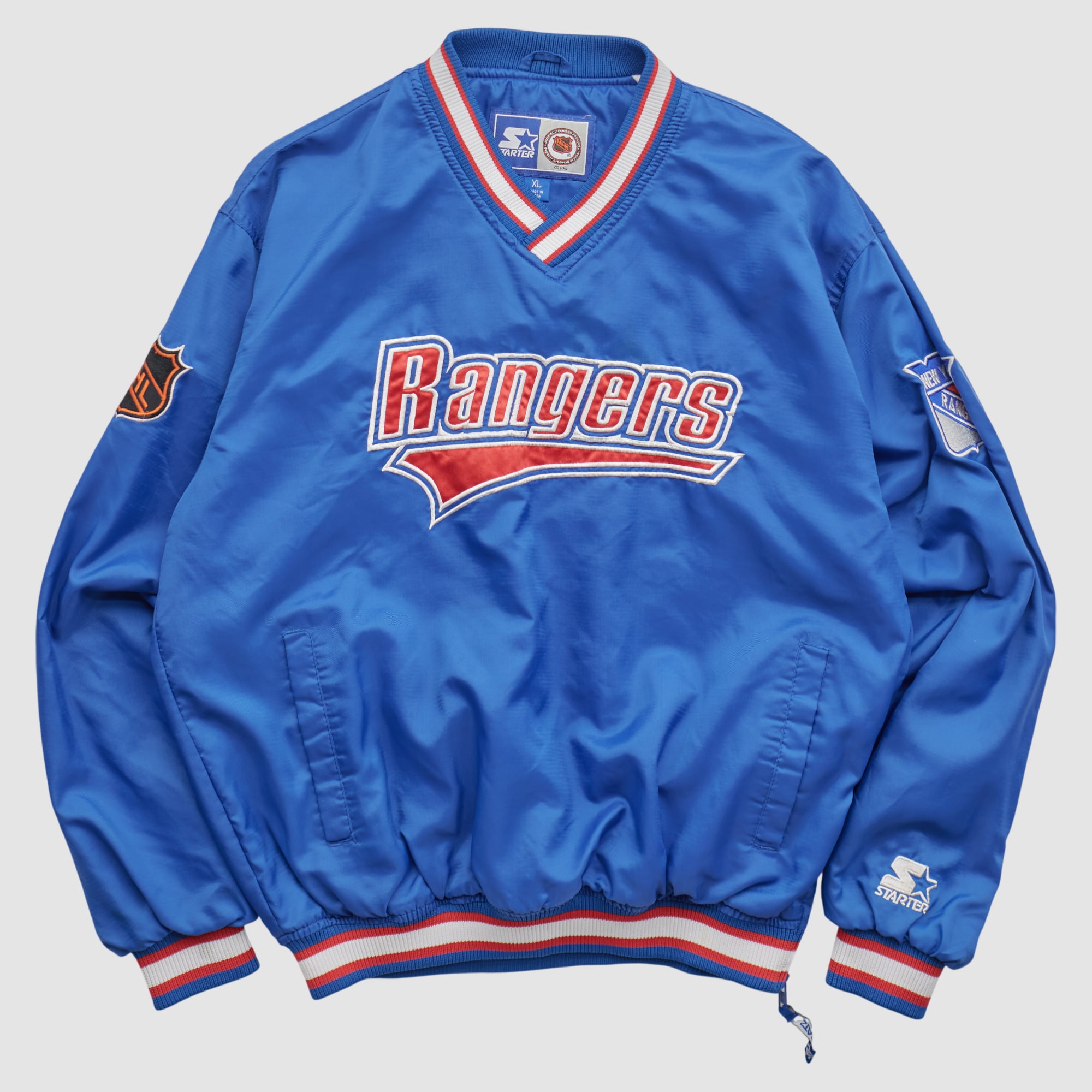 New York Rangers Starter 90s Pullover Jacket - Blue - Yth XL