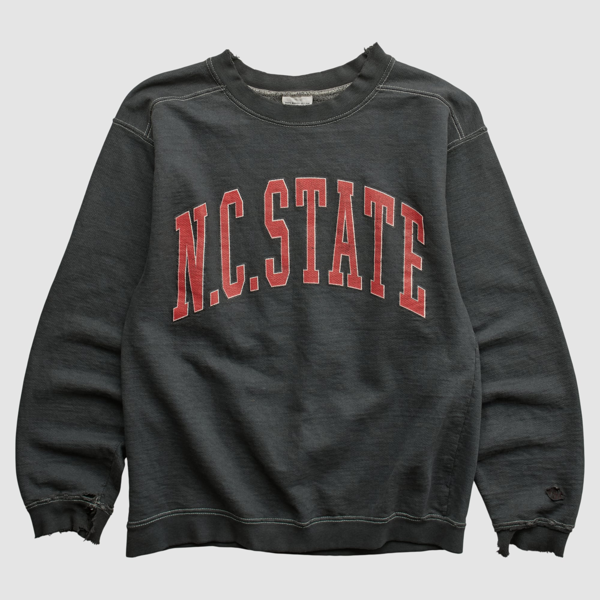 NC State Wolfpack Cotton Exchange 90s Pullover Sweatshirt - Black - XXS