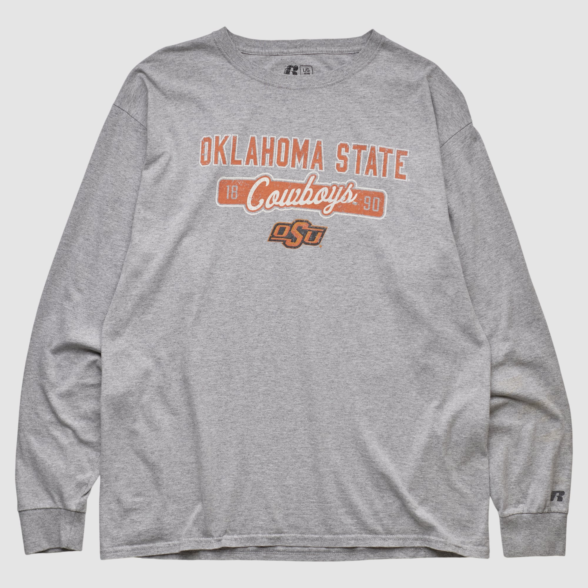 Oklahoma State Cowboys Russell 2010s Long Sleeve T-shirt - Heather Gray - M