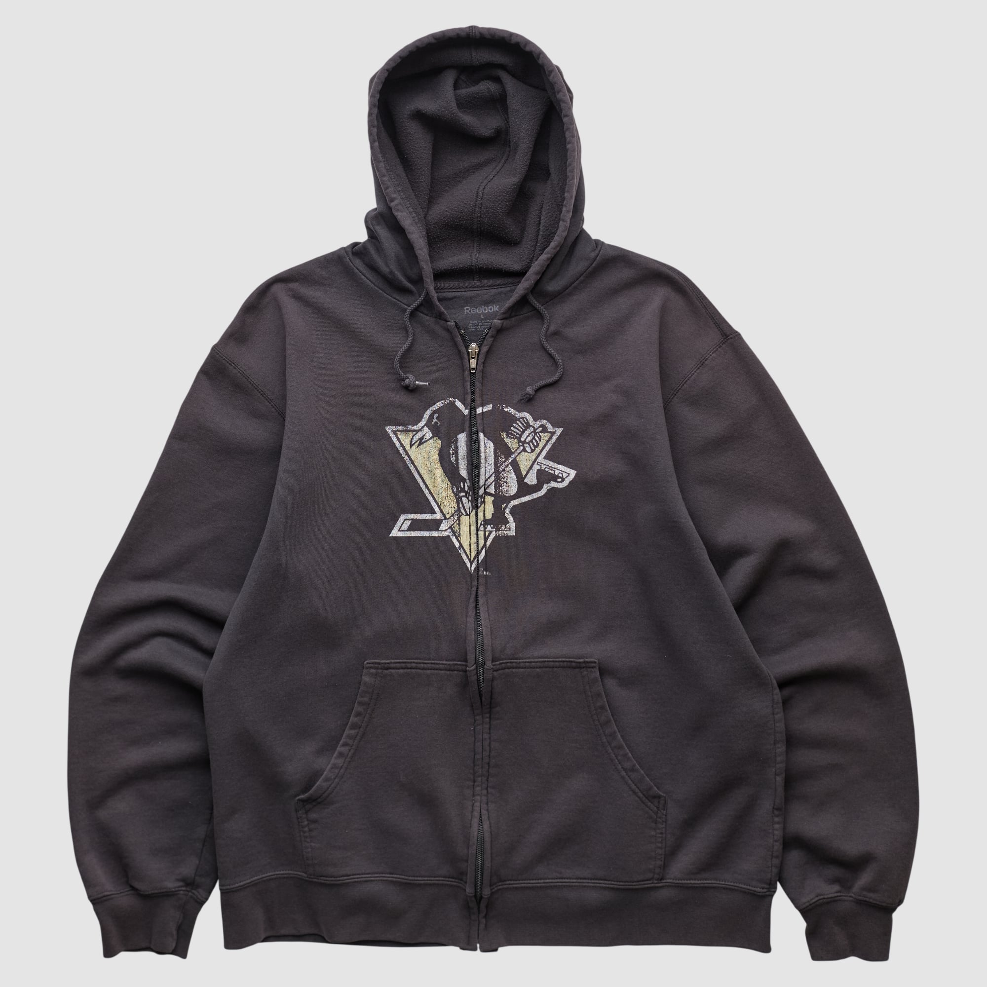 Pittsburgh Penguins Reebok 2000s Hooded Full Zip Sweatshirt - Black - S