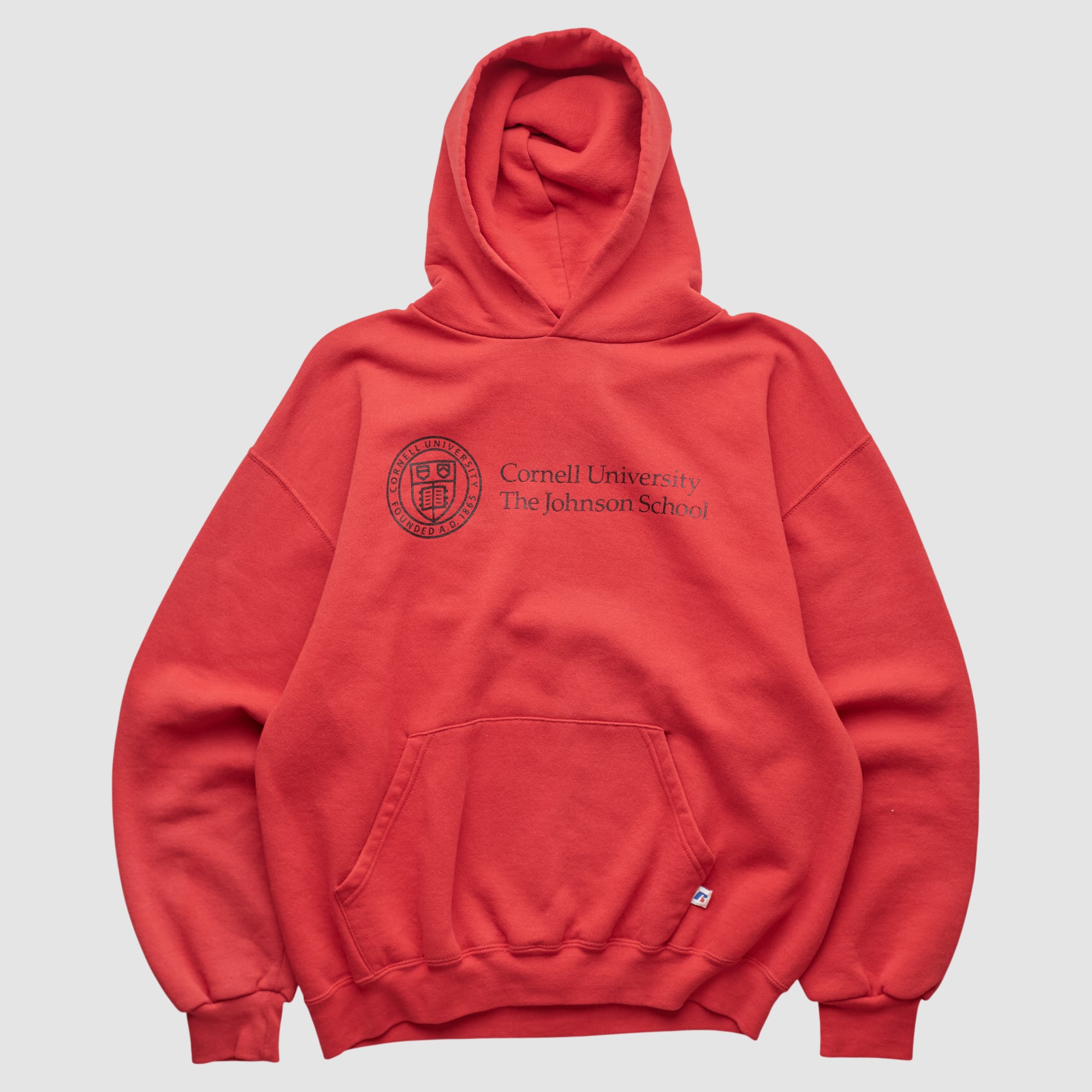 Cornell Big Red Russell 2000s Hooded Pullover Sweatshirt - Red - S