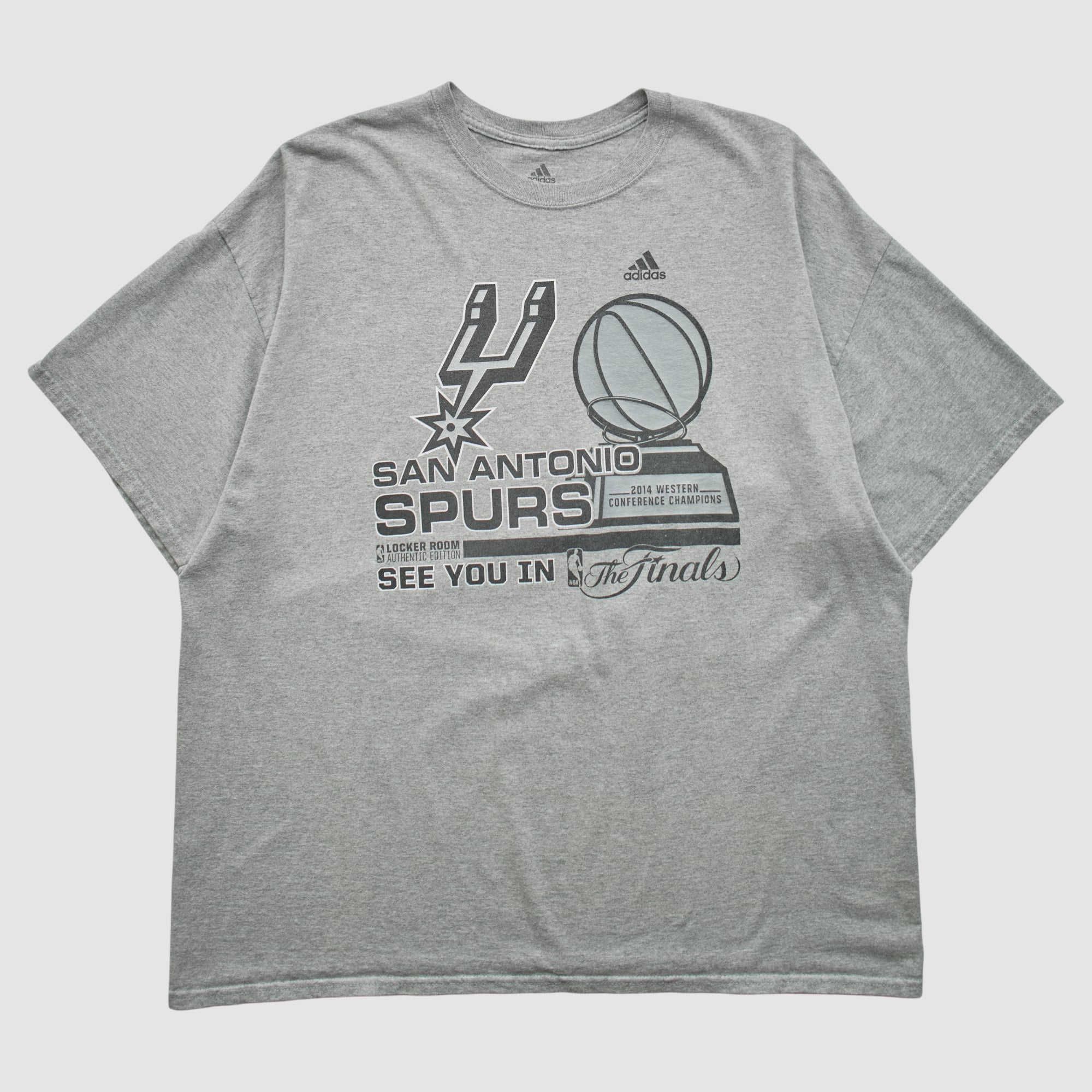 San Antonio Spurs Adidas 2014 T-shirt - Heather Gray - 2XL