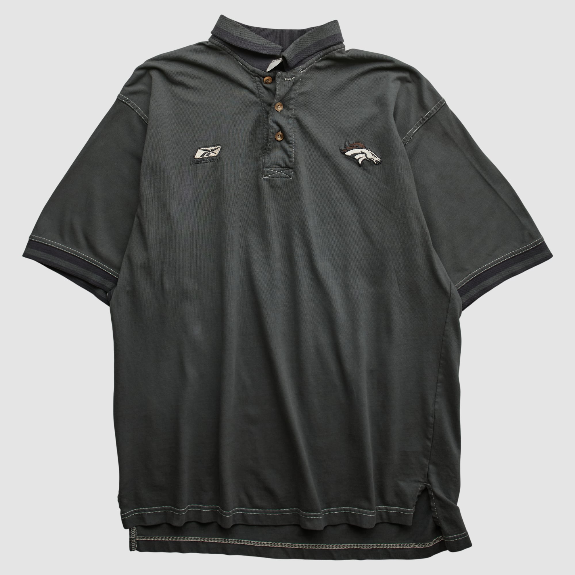 Denver Broncos Reebok 2000s Polo - Charcoal - XL