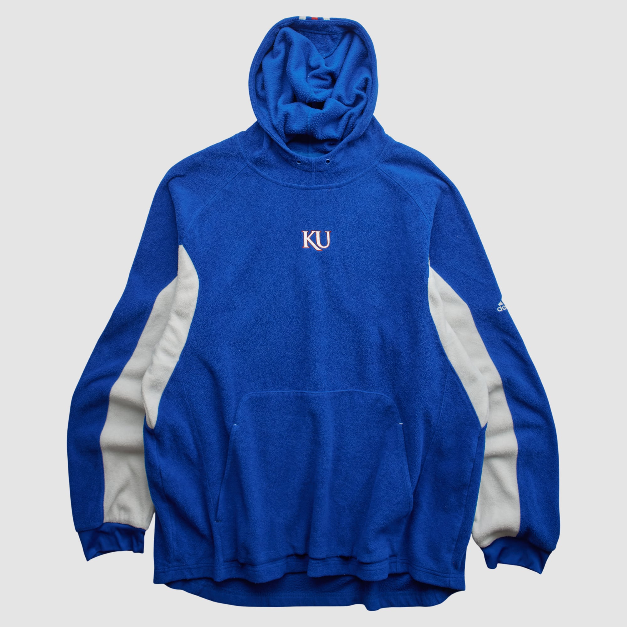 Kansas Jayhawks Adidas 2000s Hooded Pullover Sweatshirt - Blue - L