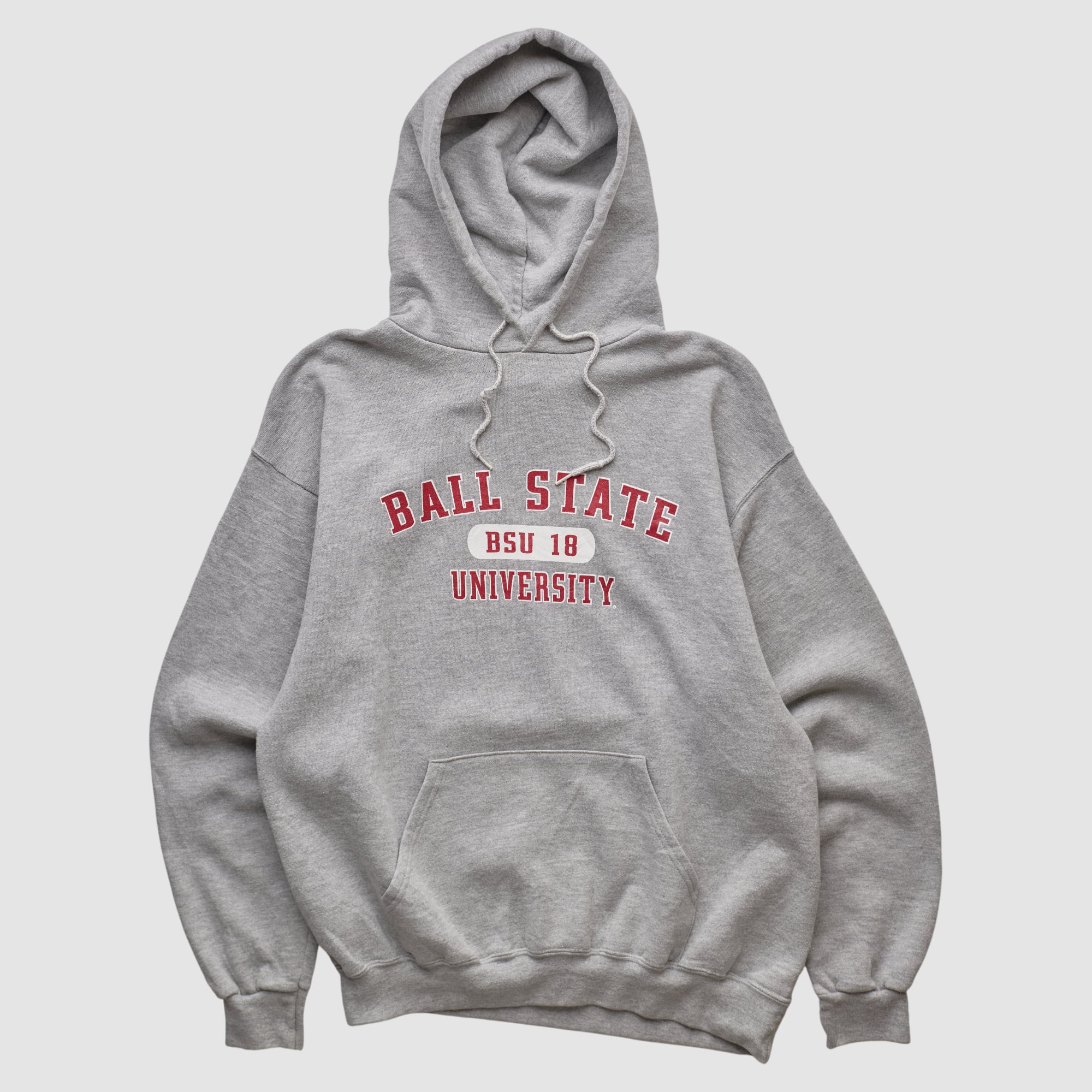 Ball State Cardinals Oarsman 2000s Hooded Pullover Sweatshirt - Heather Gray - XS