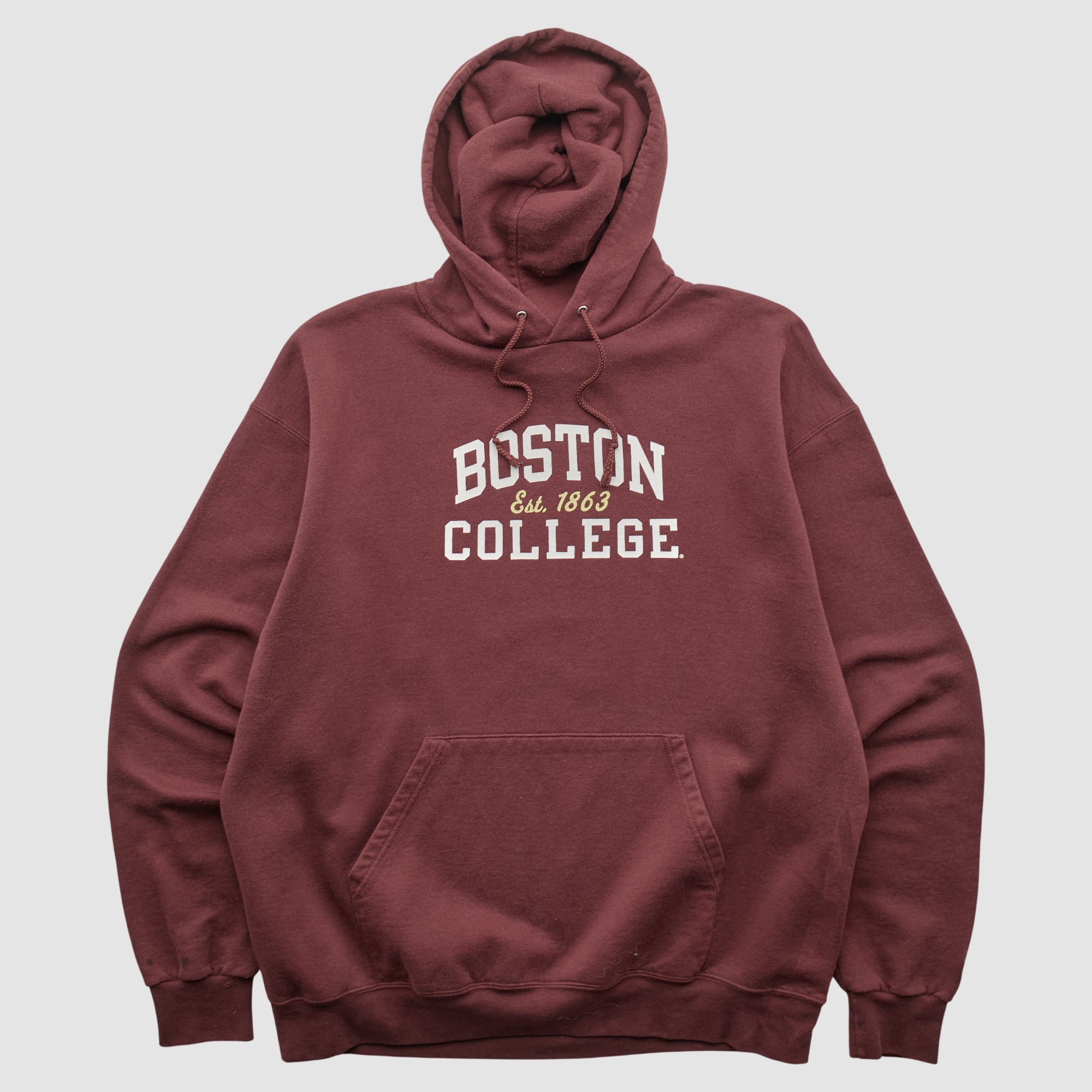 Boston College Eagles Champion 2000s Hooded Pullover Sweatshirt - Maroon - M