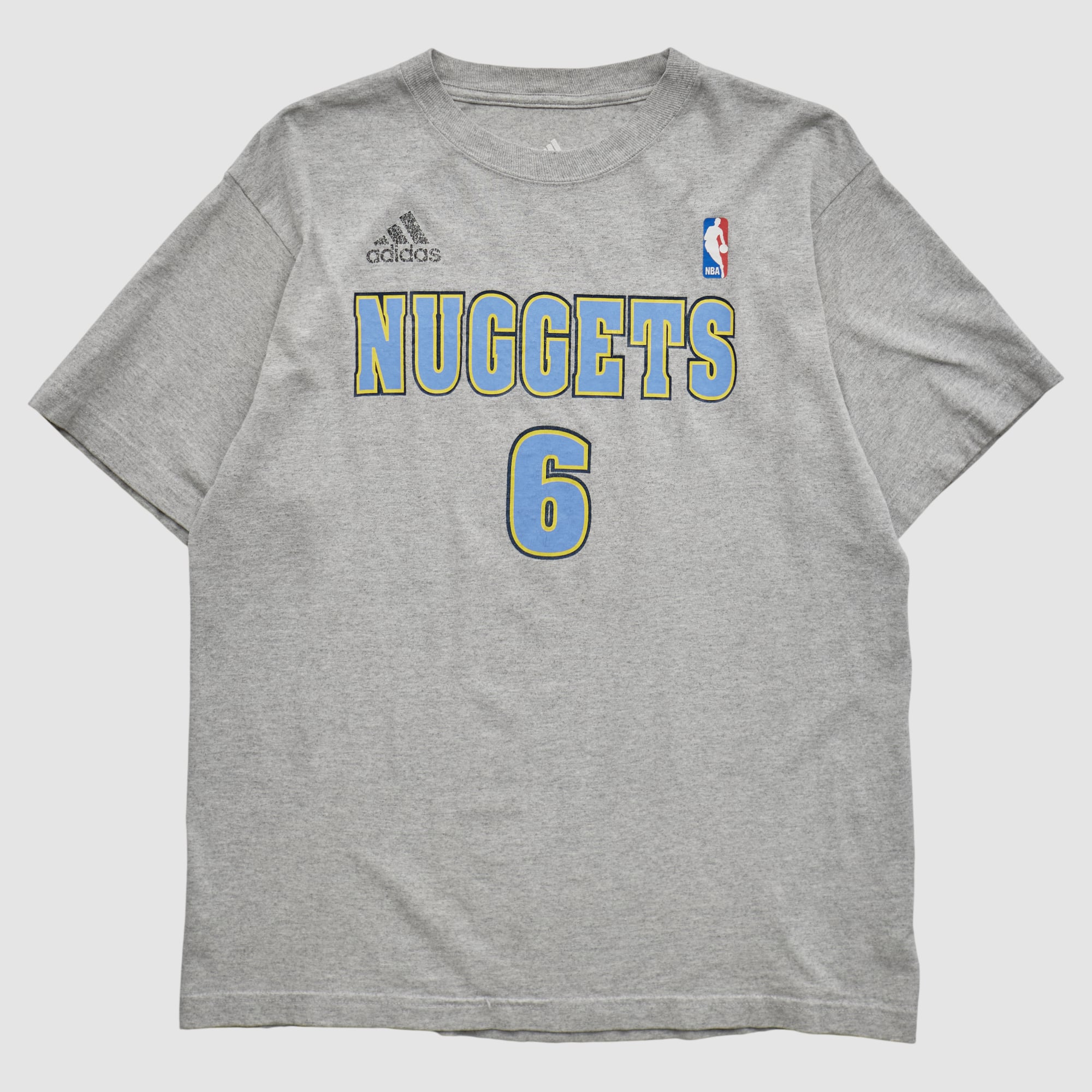 Denver Nuggets Adidas 2010s T-shirt - Heather Gray - M