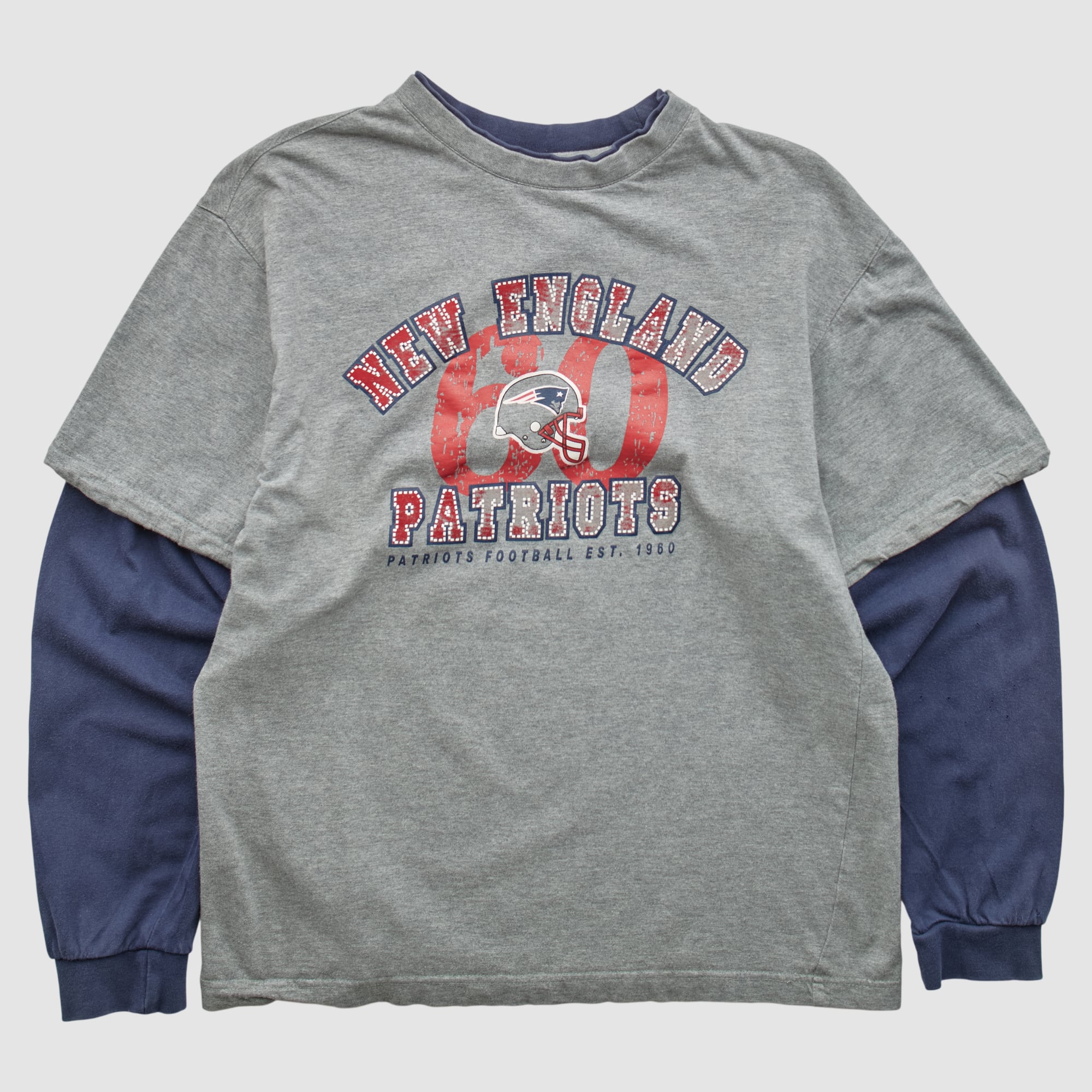New England Patriots NFL 2000s Long Sleeve T-shirt - Heather Gray - M