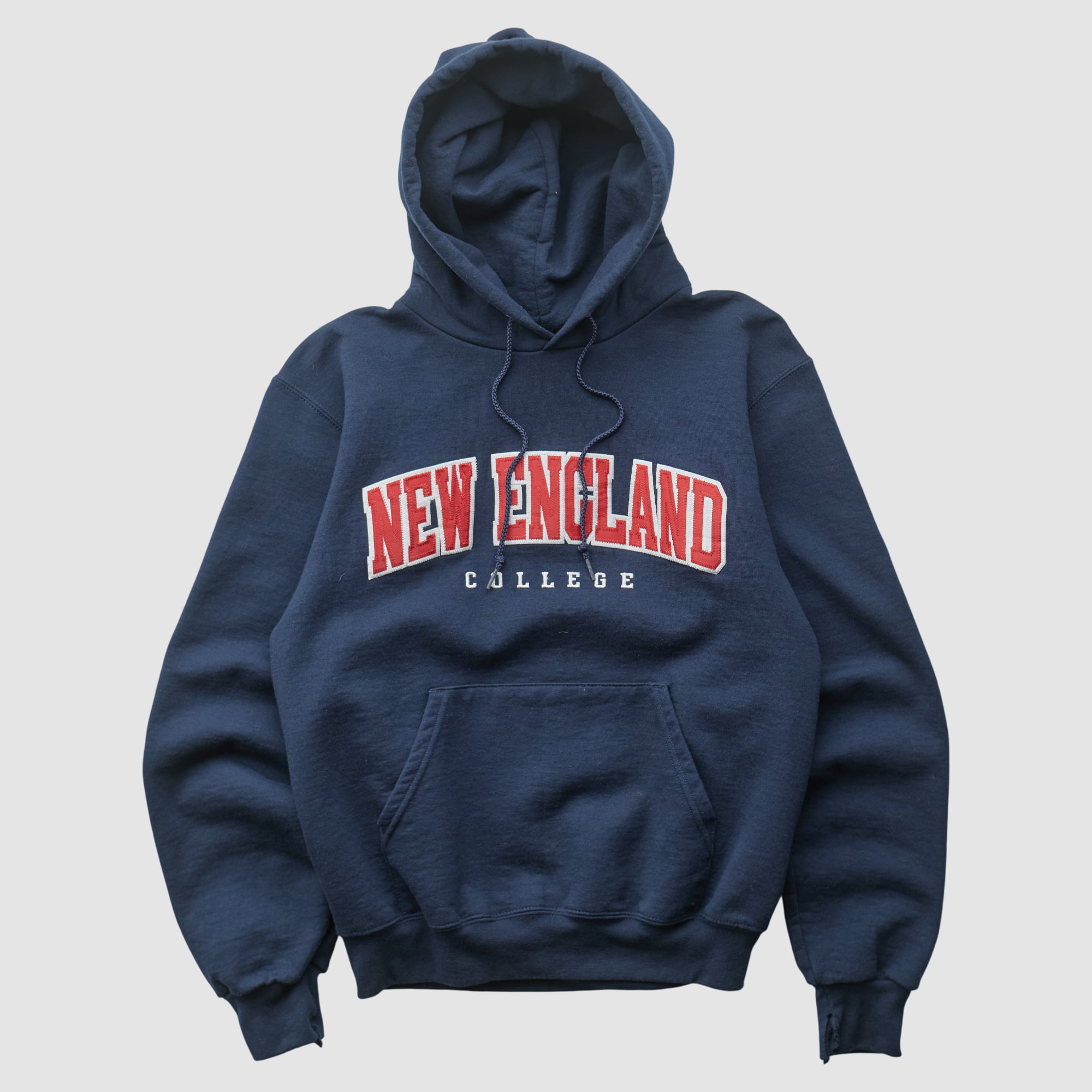New England College Pilgrims Champion 2000s Hooded Pullover Sweatshirt - Navy - XS