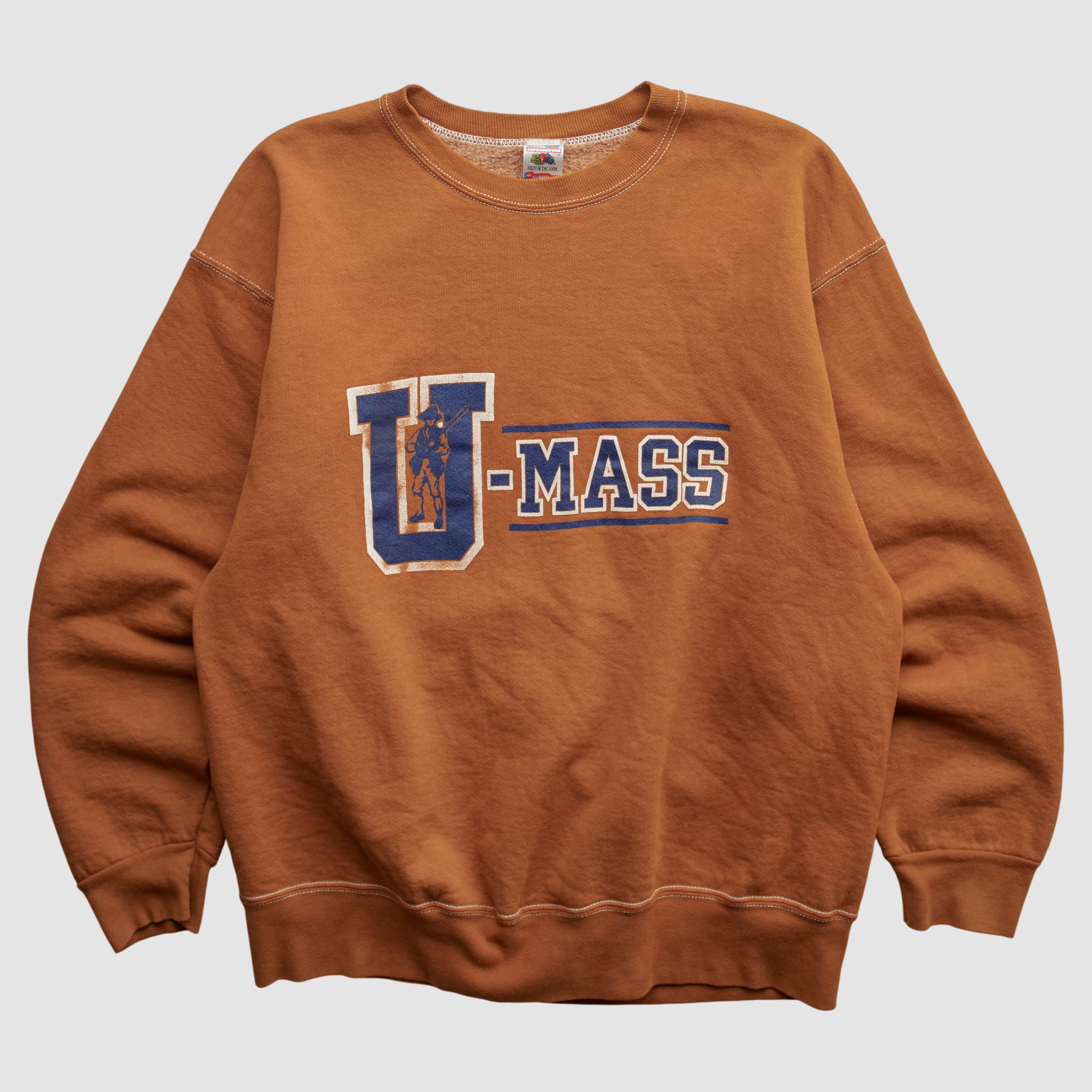 UMass Minutemen Fruit of the Loom 90s Pullover Sweatshirt - Clay - M