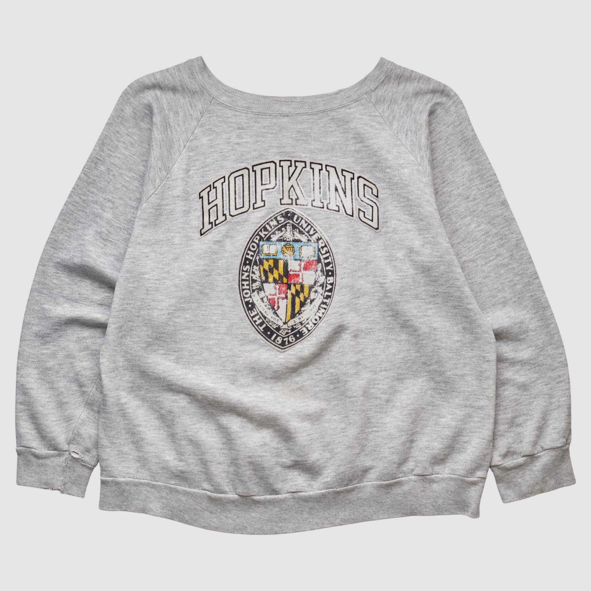Johns Hopkins Blue Jays Champion 80s Pullover Sweatshirt - Heather Gray - XXS