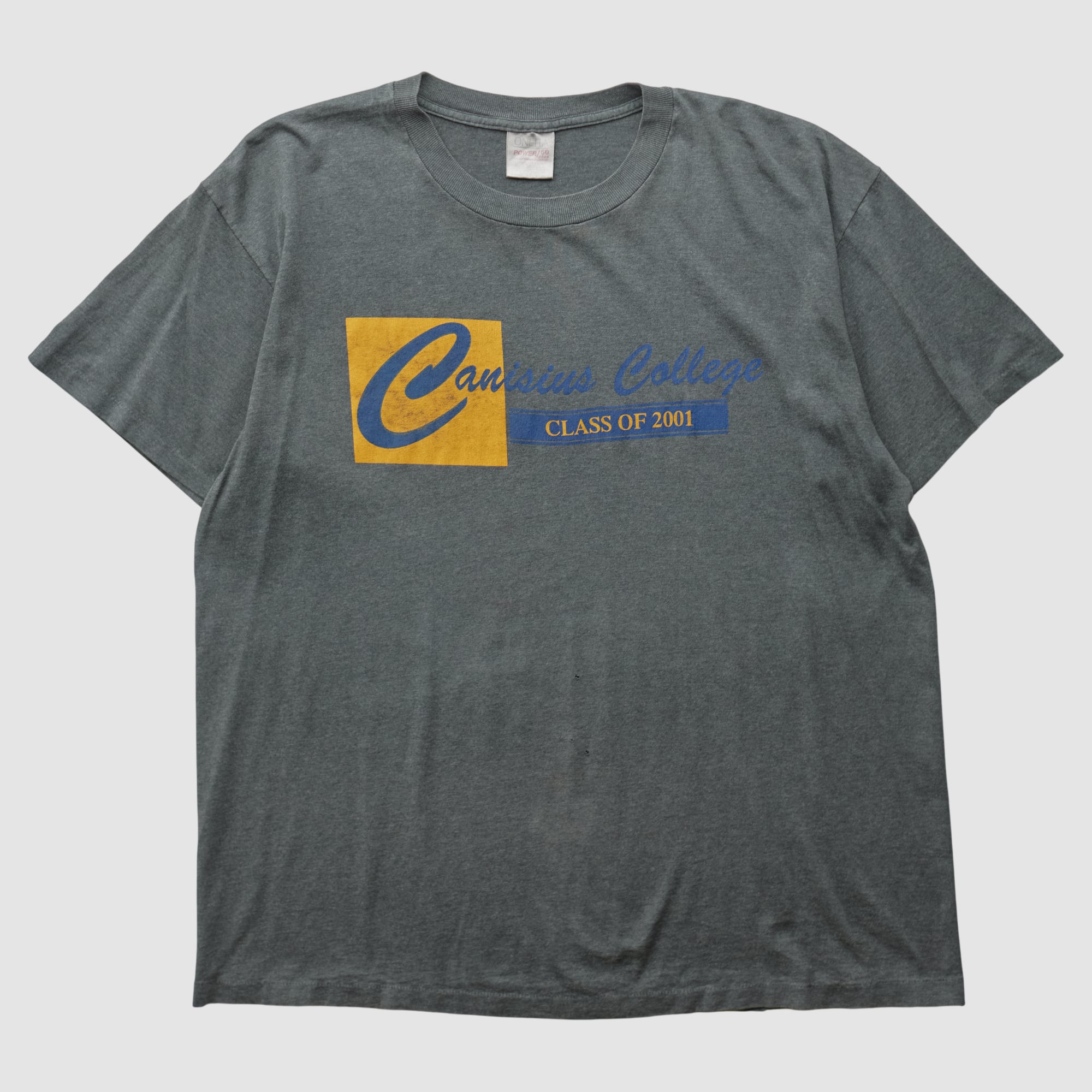 Canisius College Golden Griffins Oneita 2001 T-shirt - Dark Heather Gray - XL