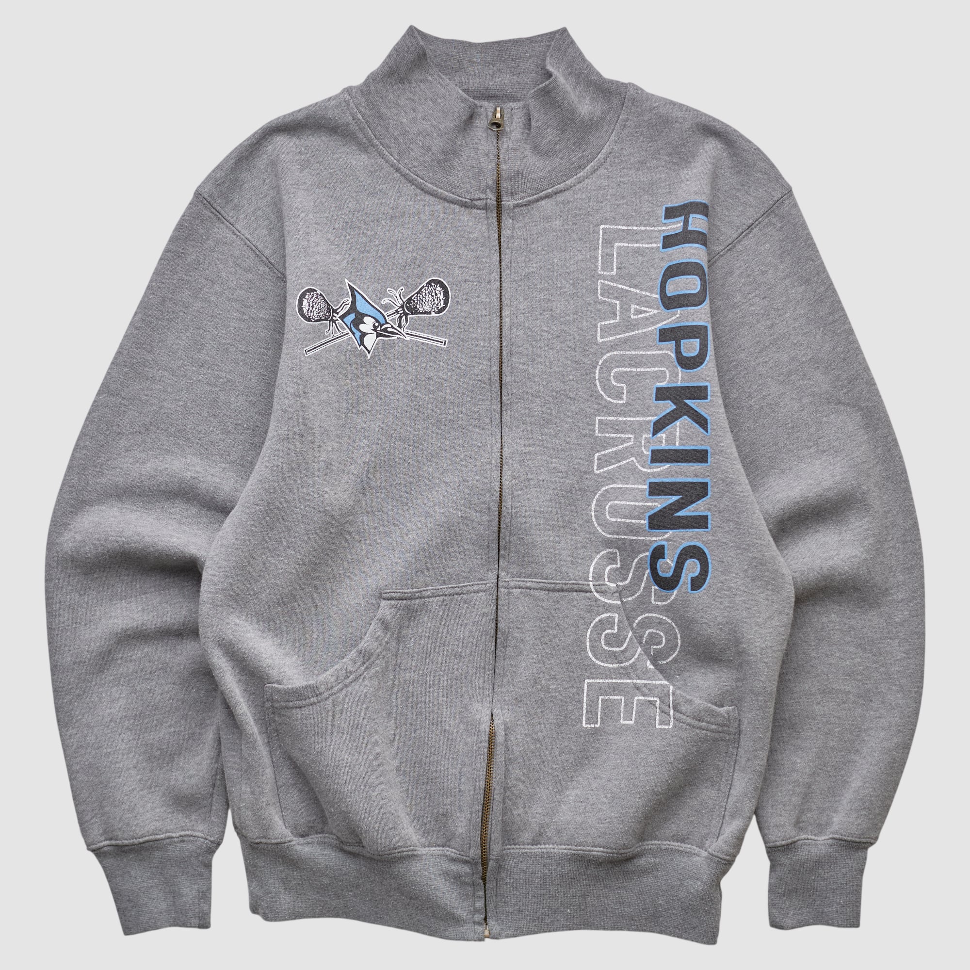 Johns Hopkins Blue Jays Jansport 2000s Full Zip Sweatshirt - Heather Gray - XXS