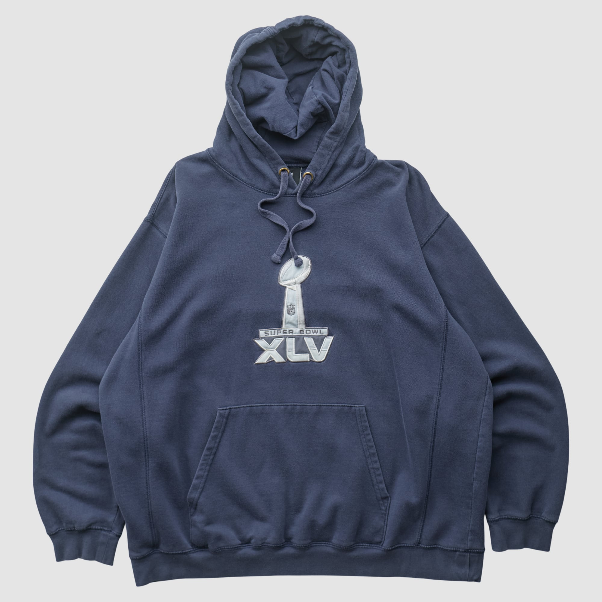 Super Bowl XLV NFL 2010 Hooded Pullover Sweatshirt - Navy - L