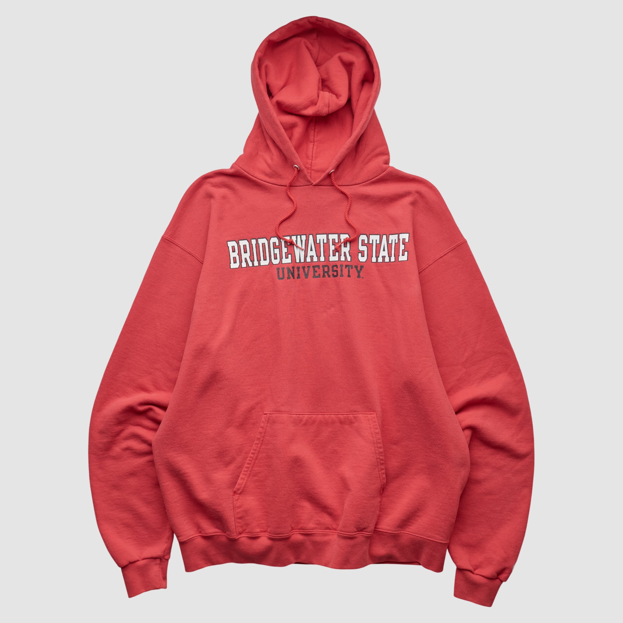 Bridgewater State Bears Champion 2000s Hooded Pullover Sweatshirt - Red - L