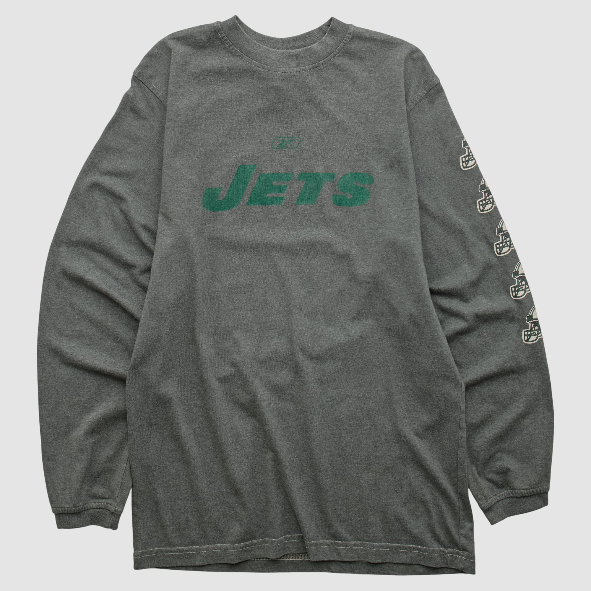 New York Jets Reebok 2000s Long Sleeve T-shirt - Dark Heather Gray - XS