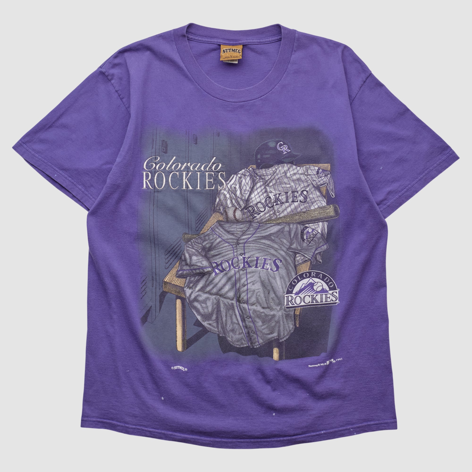 Colorado Rockies Nutmeg Mills 1993 T-shirt - Purple - M
