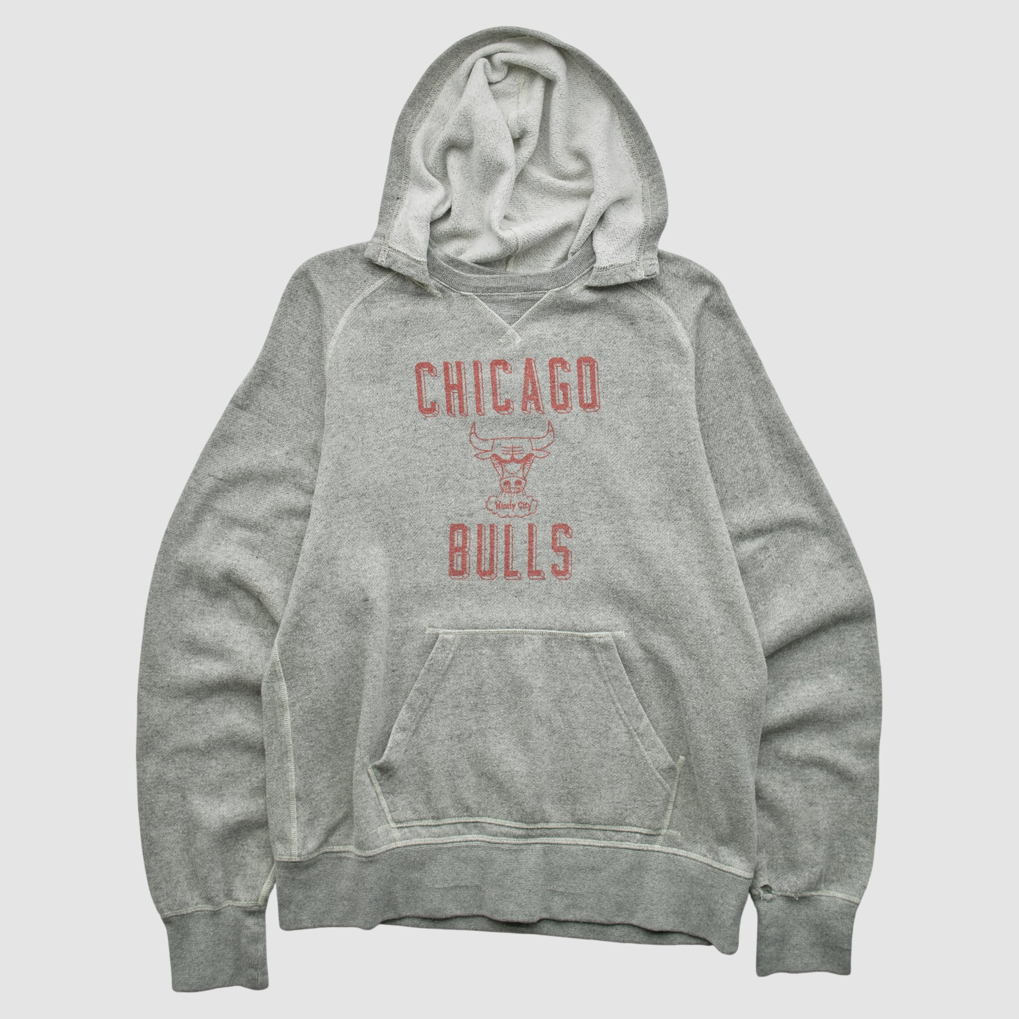 Chicago Bulls Adidas 2010s Hooded Pullover Sweatshirt - Heather Gray - S