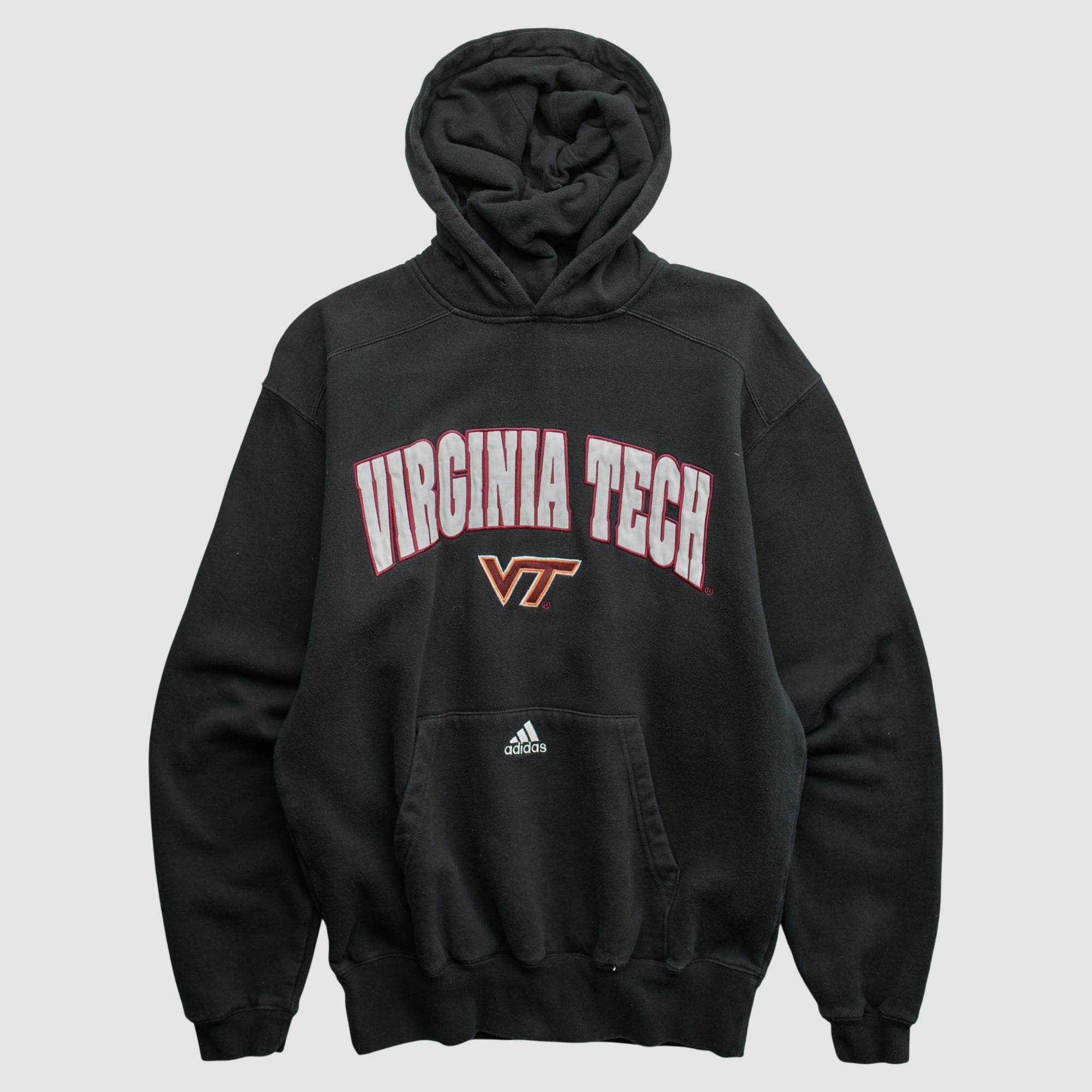 Virginia Tech Hokies Adidas 2000s Hooded Pullover Sweatshirt - Black - XS