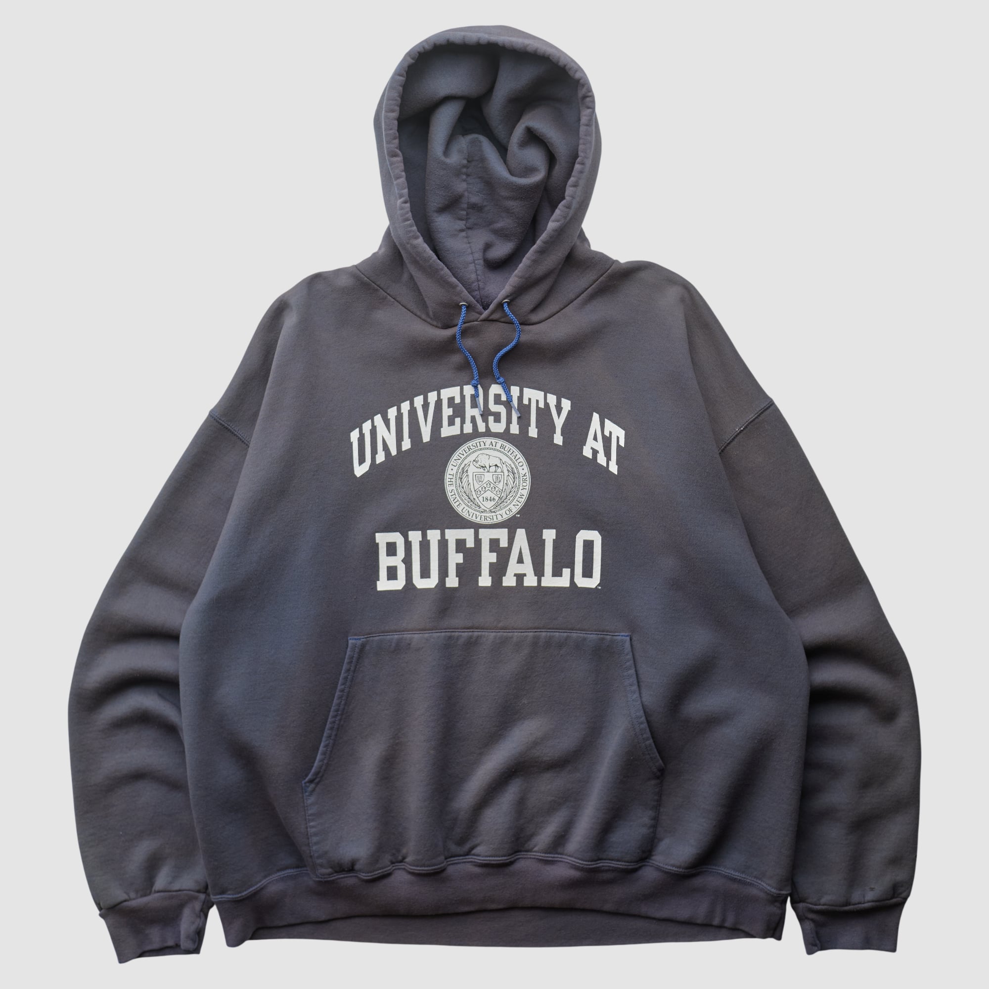 Buffalo Bulls Champion 2000s Hooded Pullover Sweatshirt - Charcoal - XL
