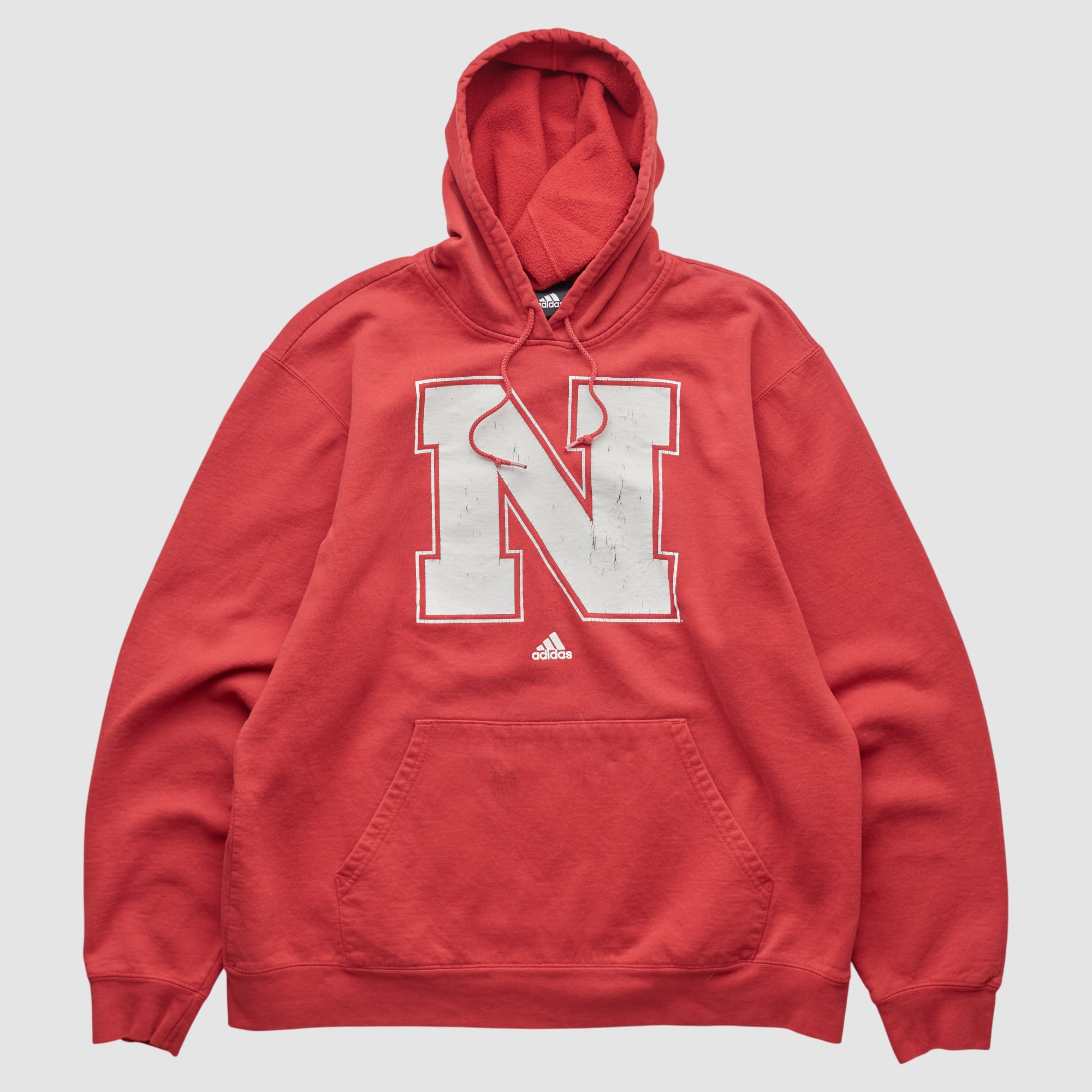 Nebraska Huskers Adidas 2010s Hooded Pullover Sweatshirt - Red - S