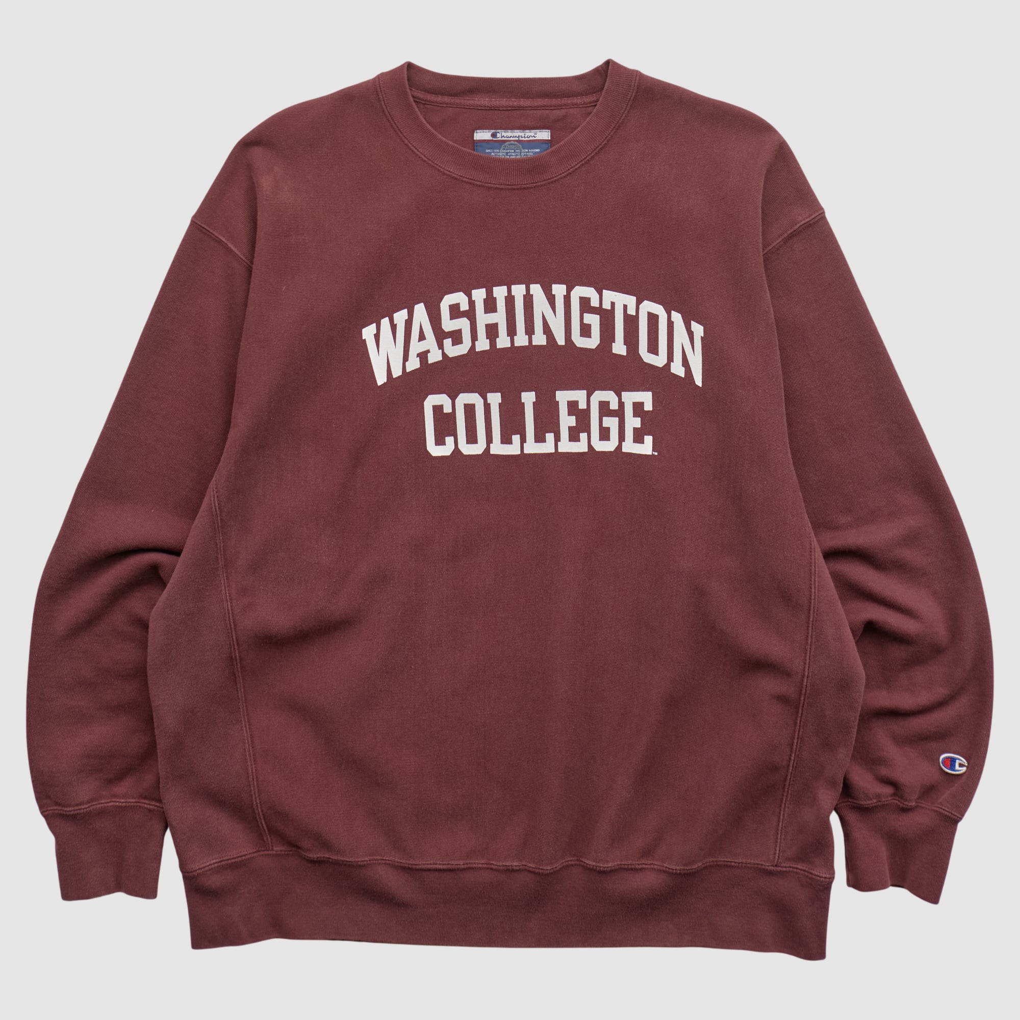 Washington College Shoremen Champion 2000s Pullover Sweatshirt - Maroon - XL