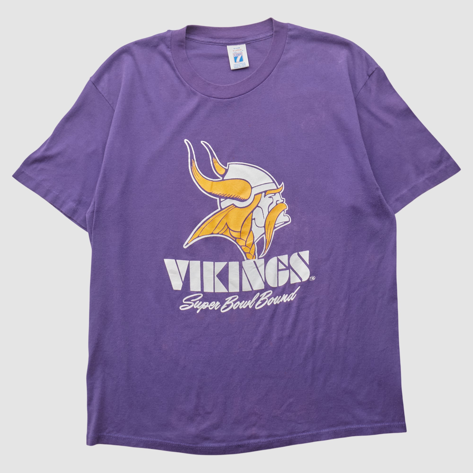 Minnesota Vikings Logo 7 90s T-shirt - Purple - S
