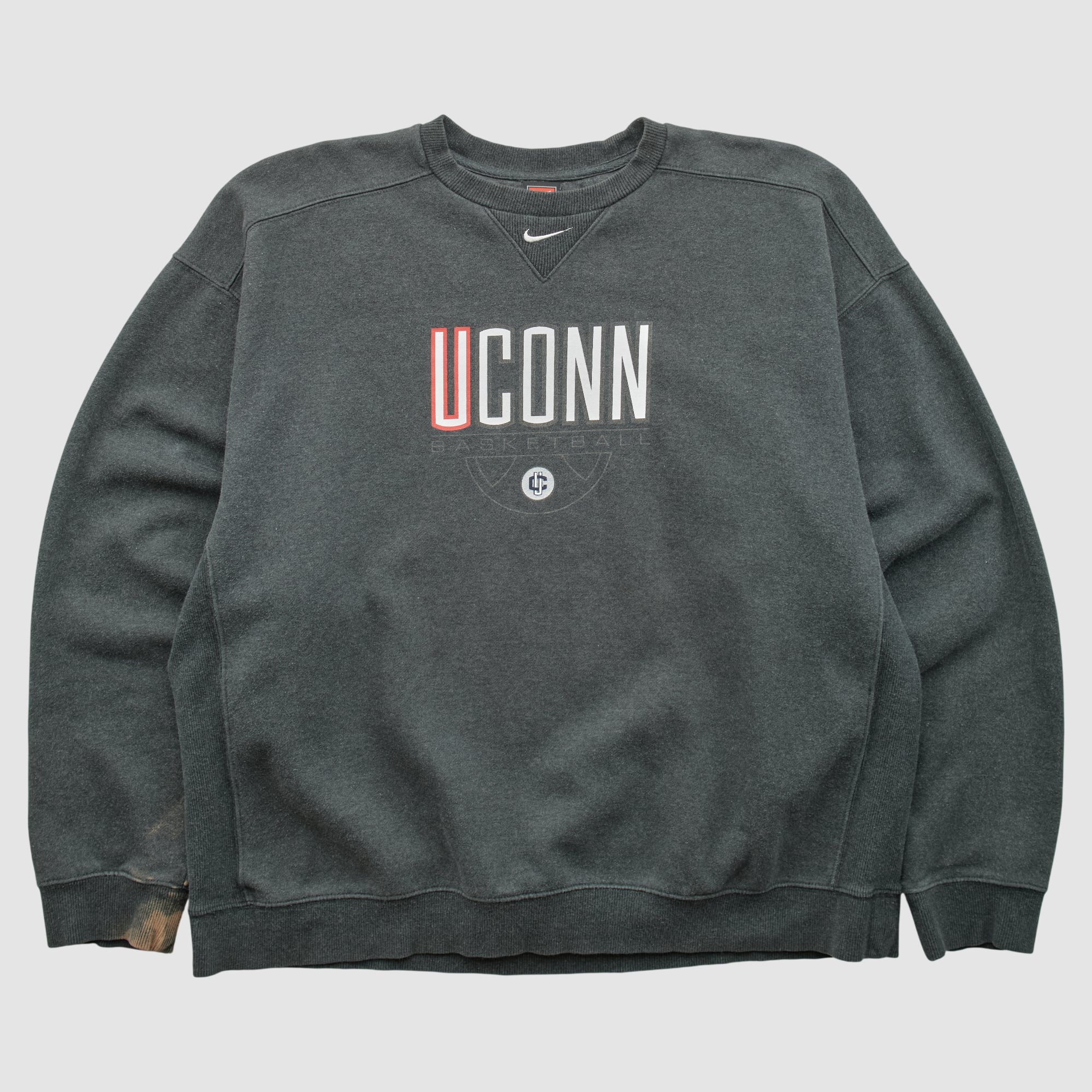 UConn Huskies Nike 2000s Pullover Sweatshirt - Dark Heather Gray - XL