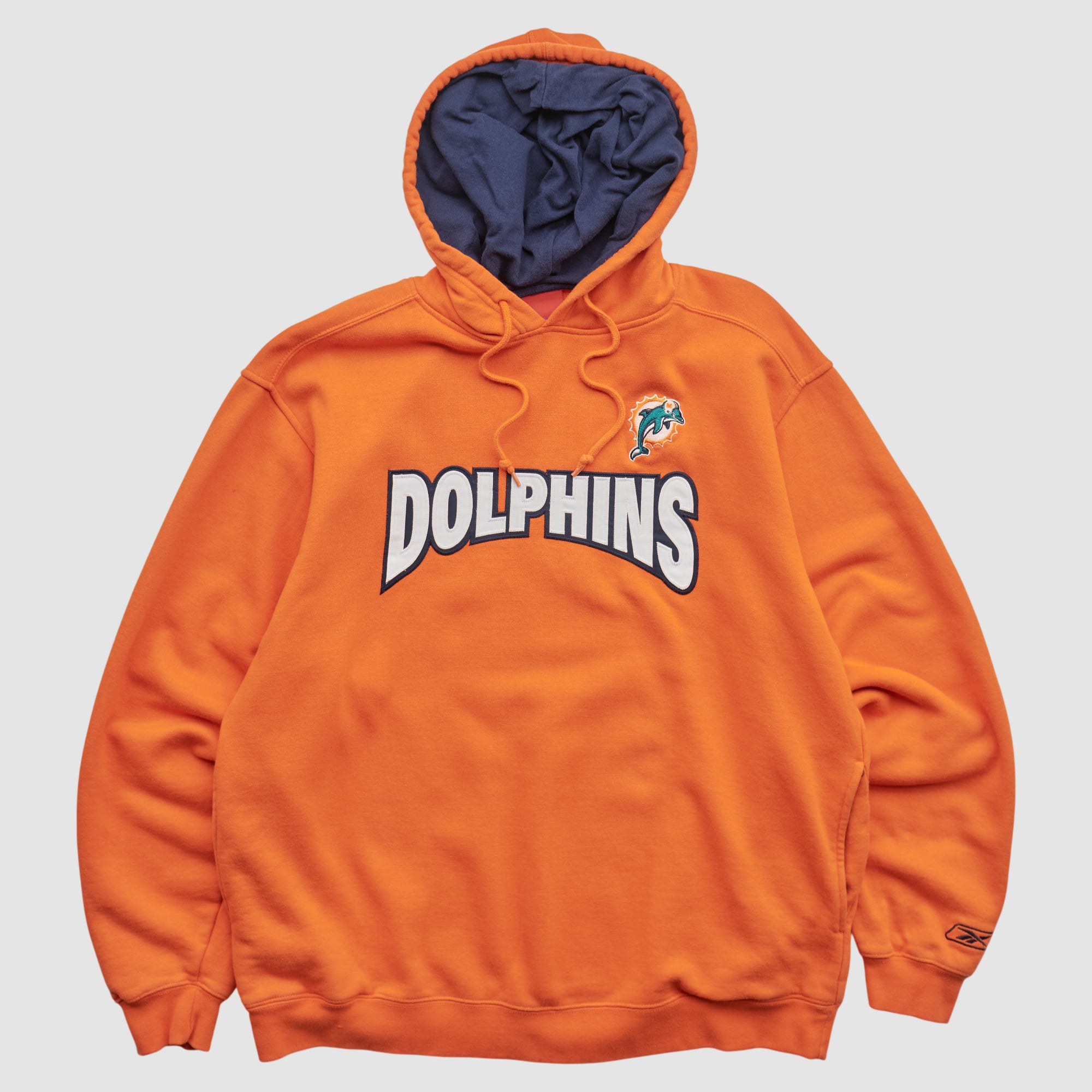 Miami Dolphins Reebok 2000s Hooded Pullover Sweatshirt - Orange - L