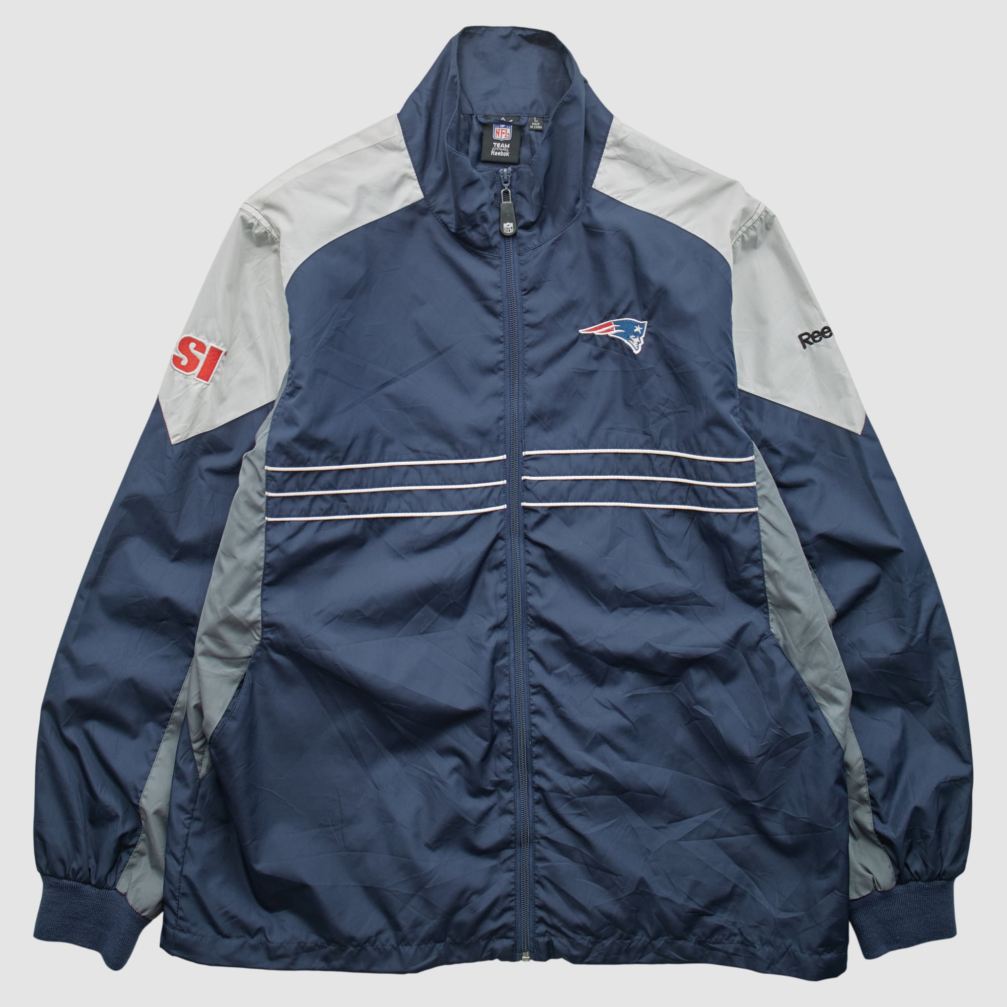 New England Patriots Reebok 2010s Full Zip Jacket - Navy - S