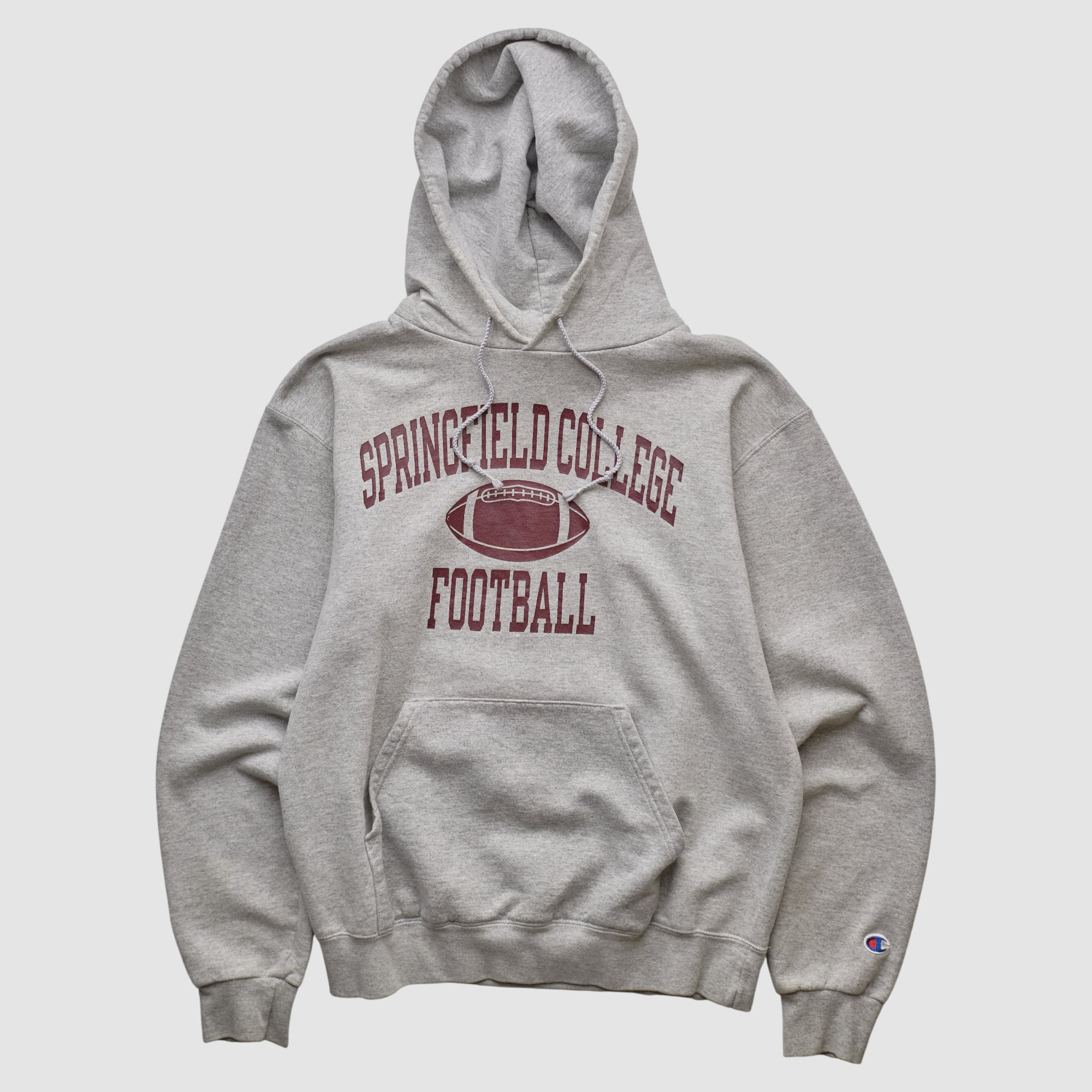 Springfield College Pride Champion 2000s Hooded Pullover Sweatshirt - Heather Gray - XS
