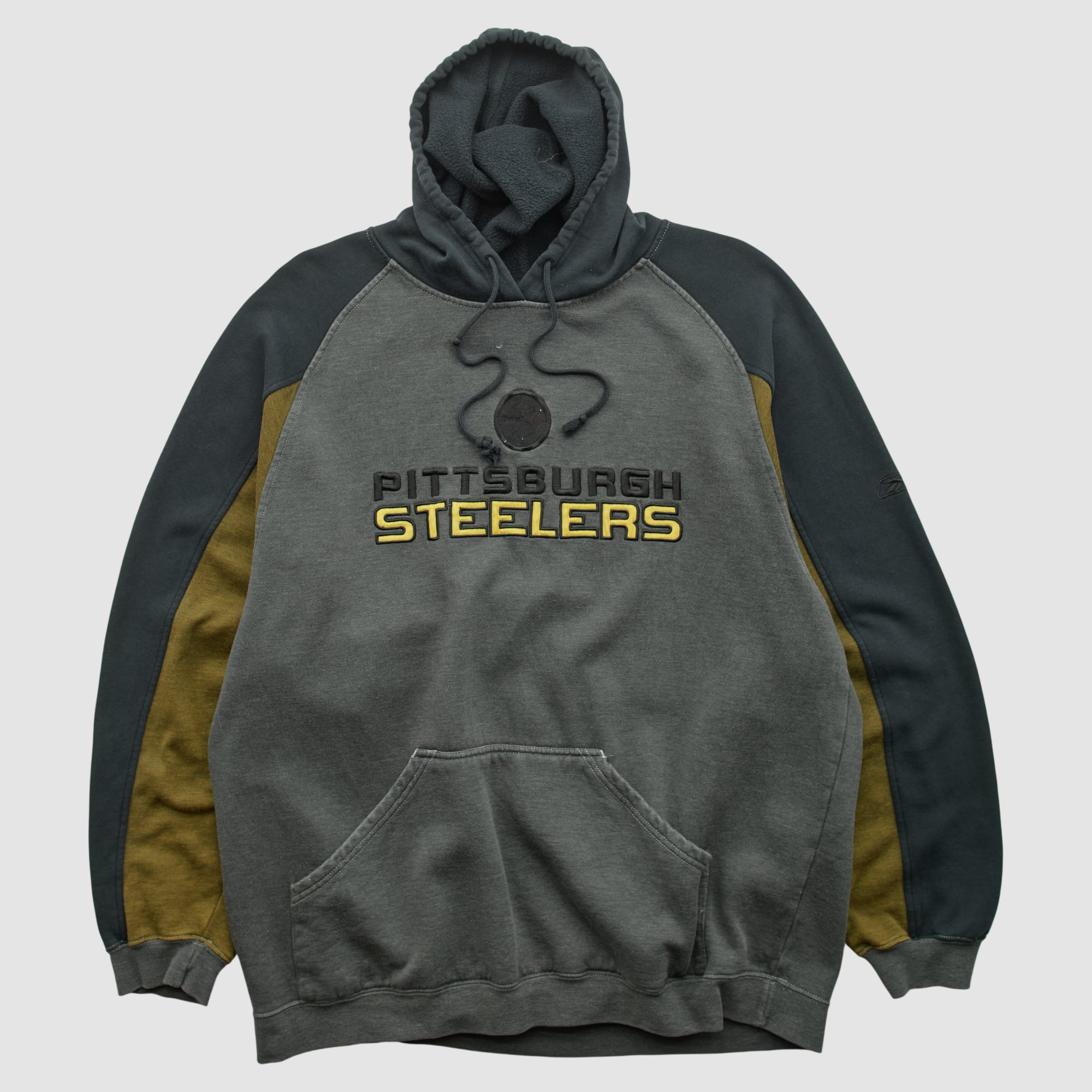 Pittsburgh Steelers Reebok 2000s Hooded Pullover Sweatshirt - Dark Heather Gray - L