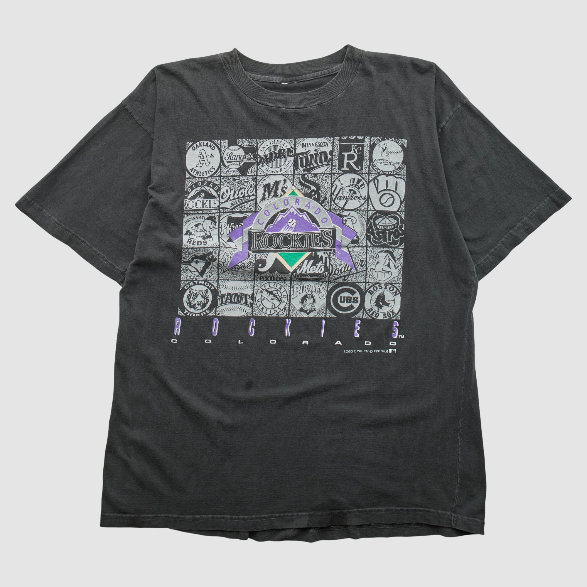 Colorado Rockies Logo 7 1991 T-shirt - Black - L