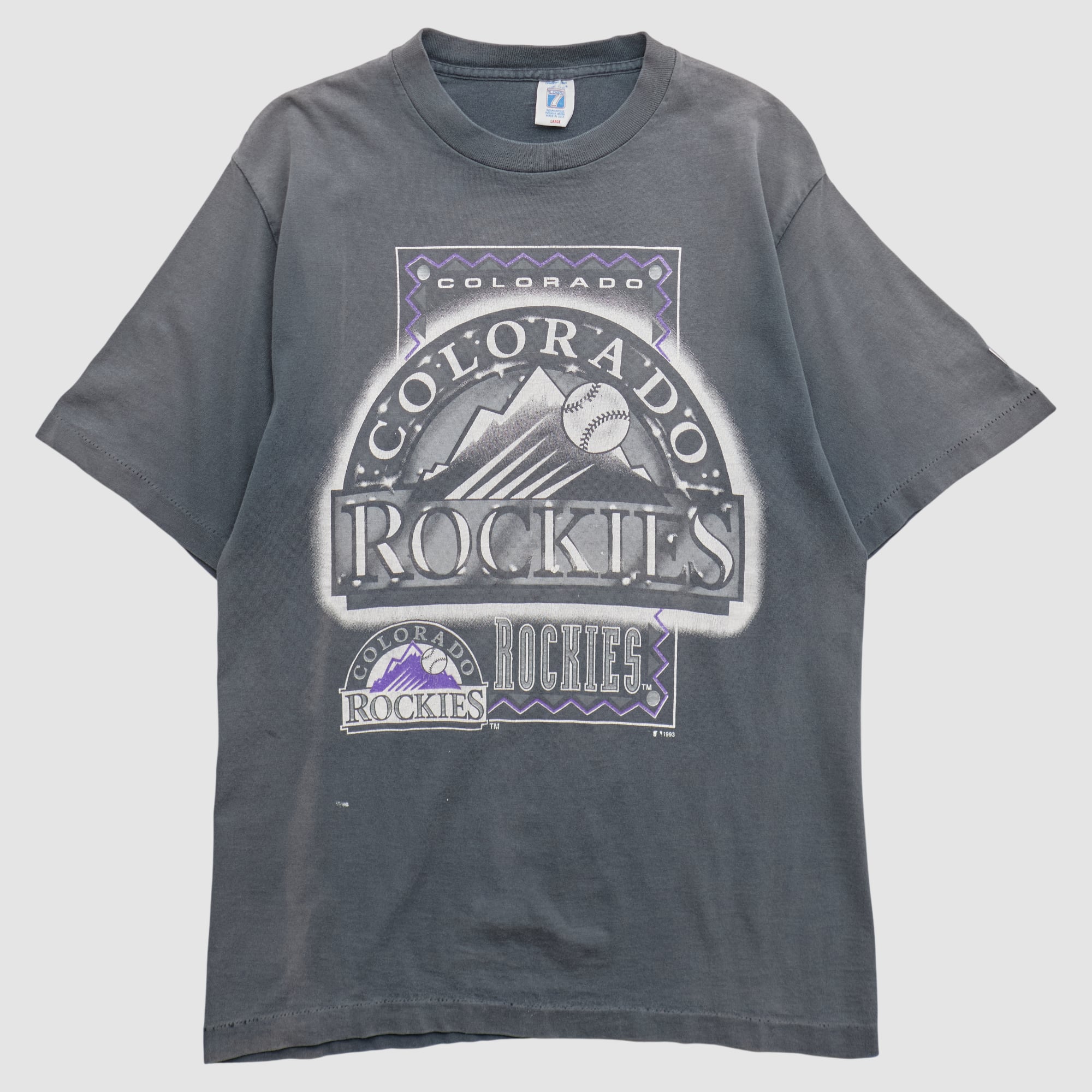 Colorado Rockies Logo 7 1993 T-shirt - Charcoal - S