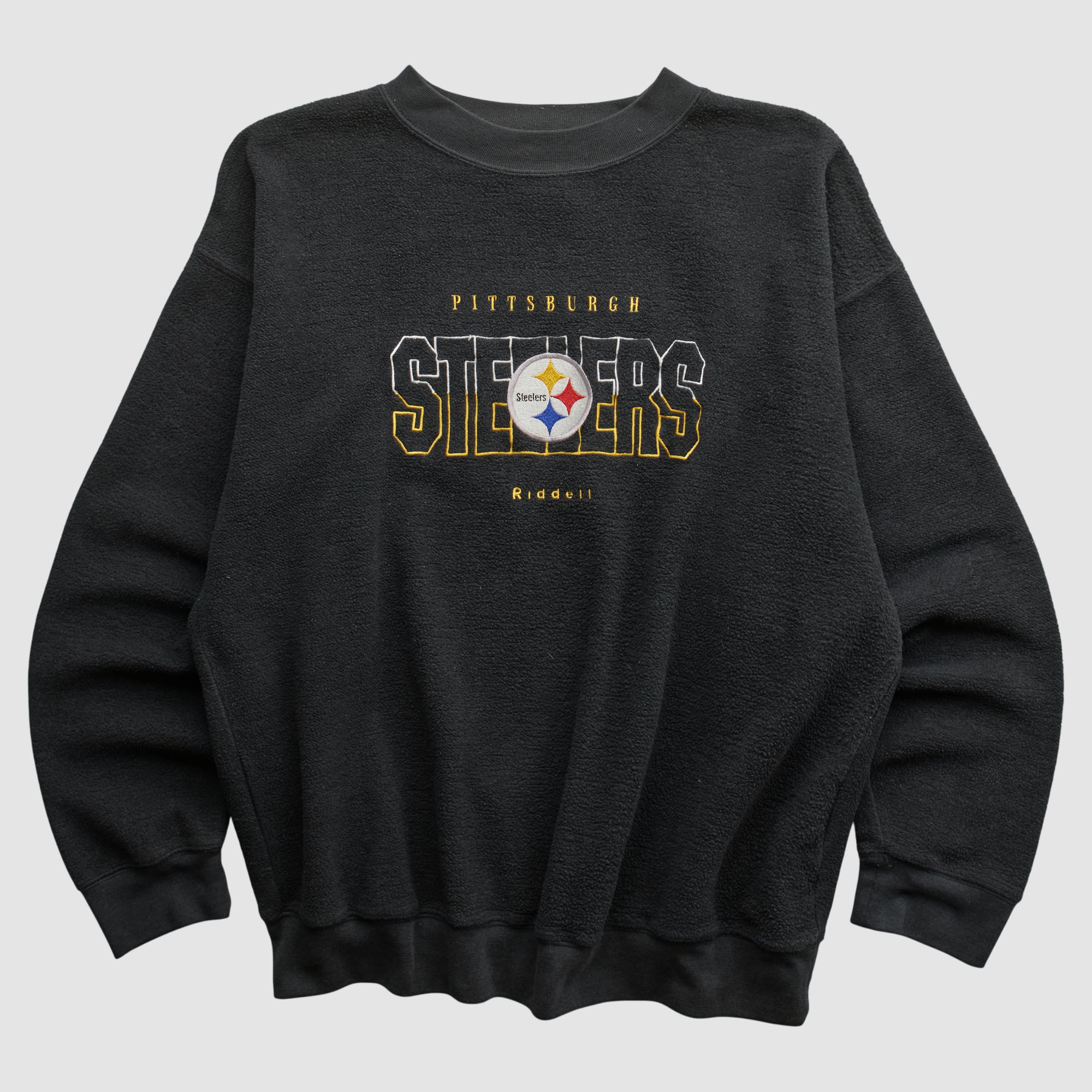 Pittsburgh Steelers Riddell 90s Pullover Sweatshirt - Black - S
