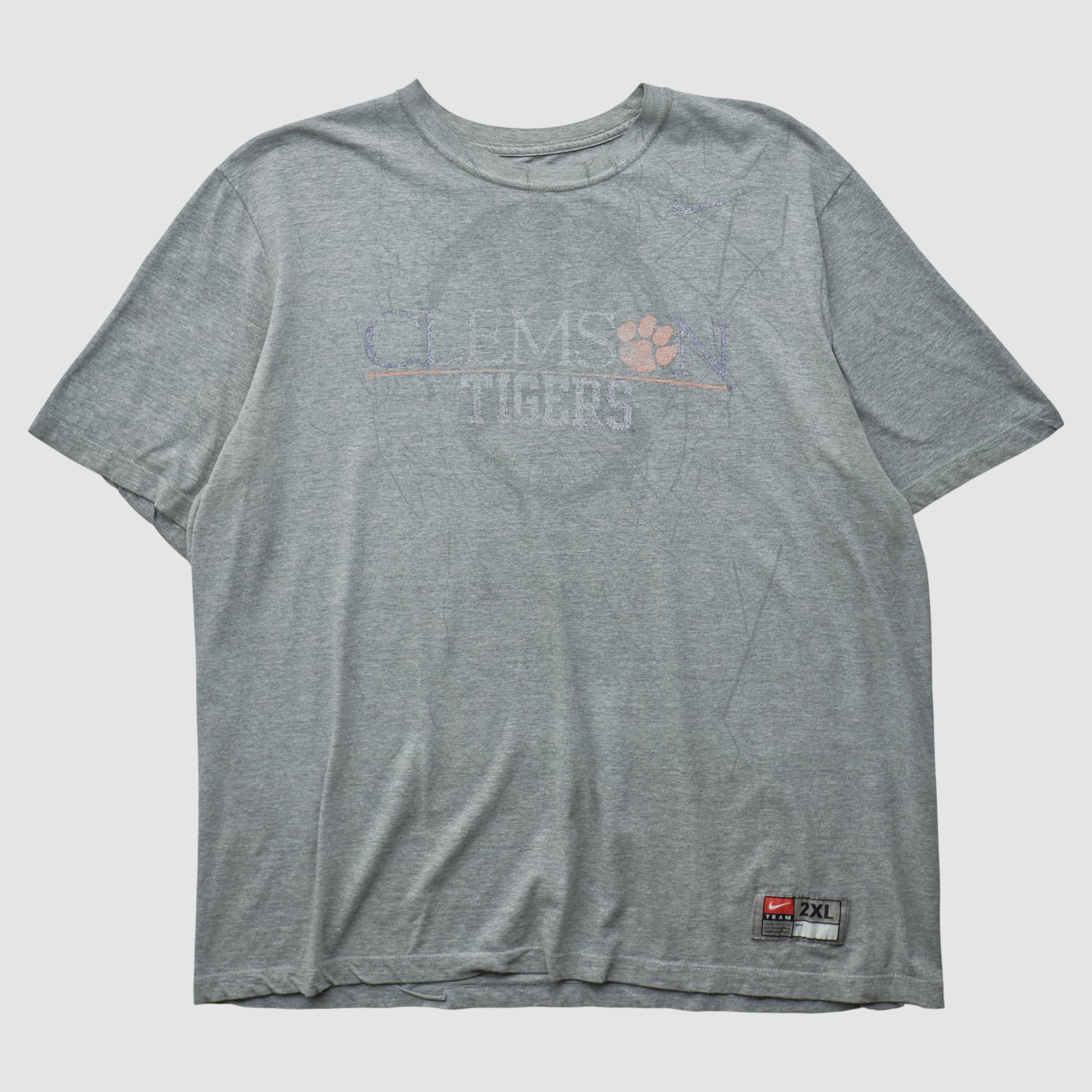 Clemson Tigers Nike 2000s T-shirt - Heather Gray - 2XL