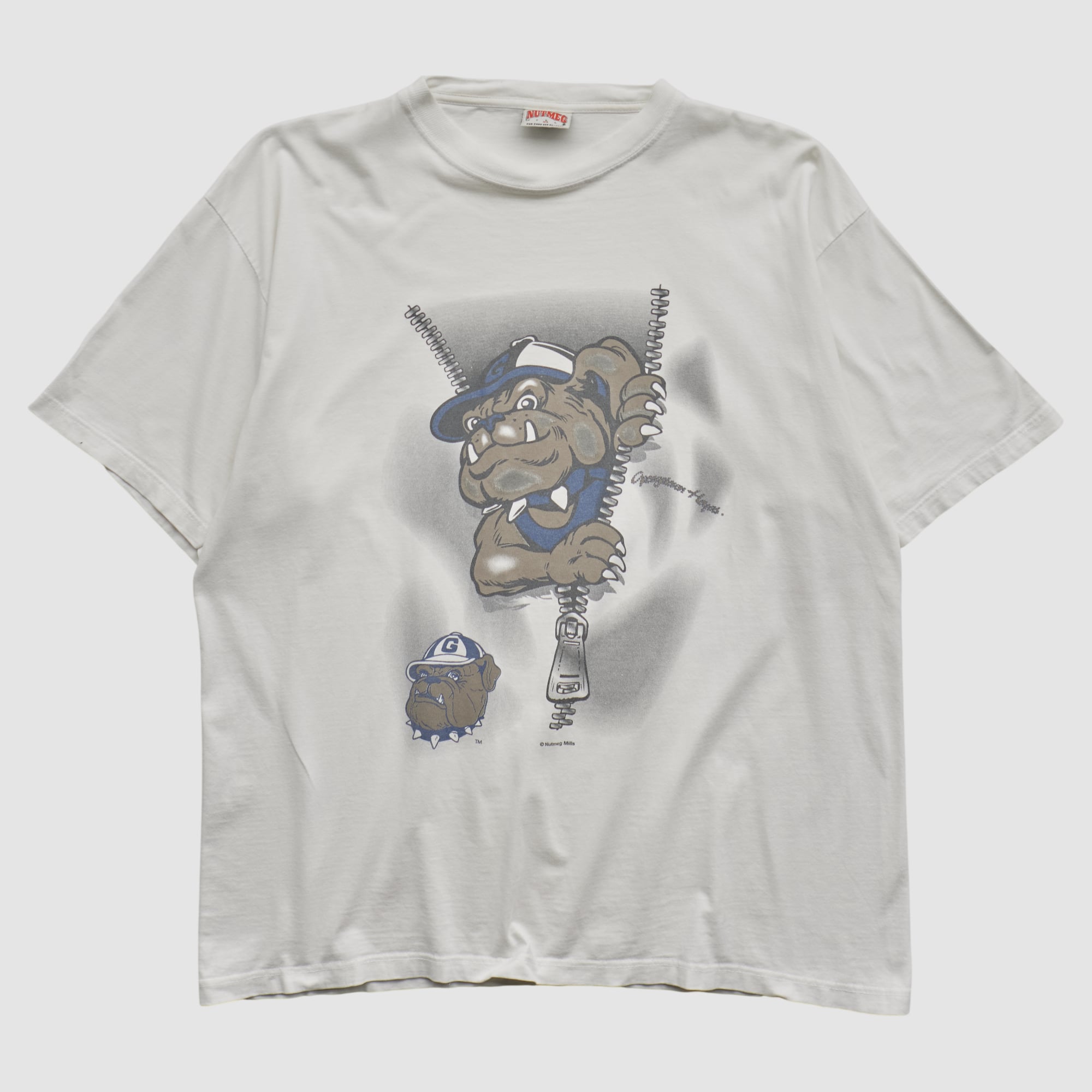 Georgetown Hoyas Nutmeg Mills 90s T-shirt - White - L