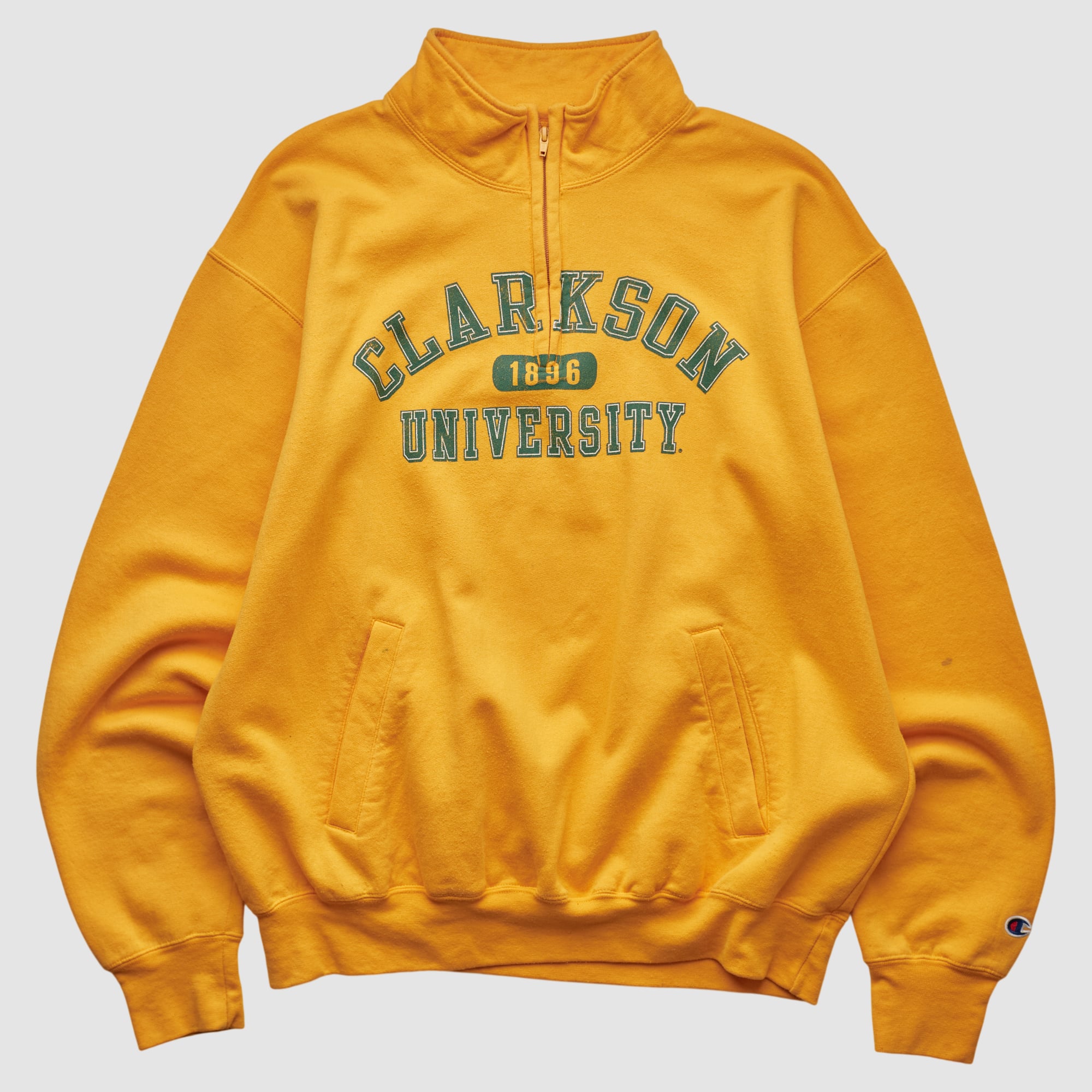 Clarkson Golden Knights Champion 2000s 1/4 Zip Sweatshirt - Yellow - L