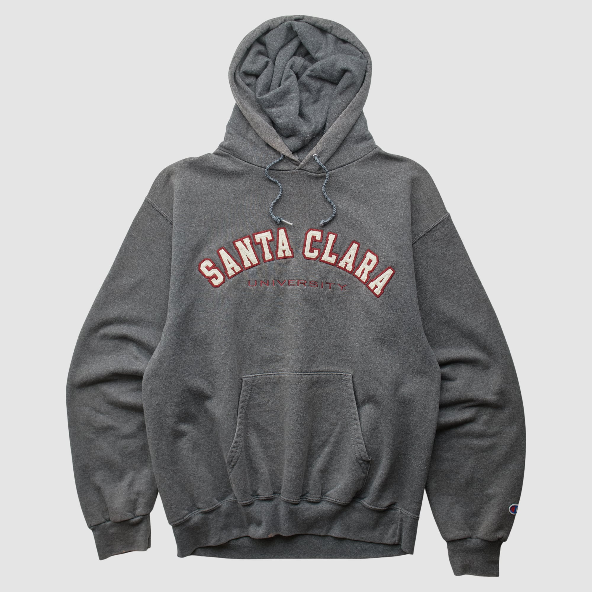 Santa Clara Broncos Champion 2000s Hooded Pullover Sweatshirt - Charcoal - S