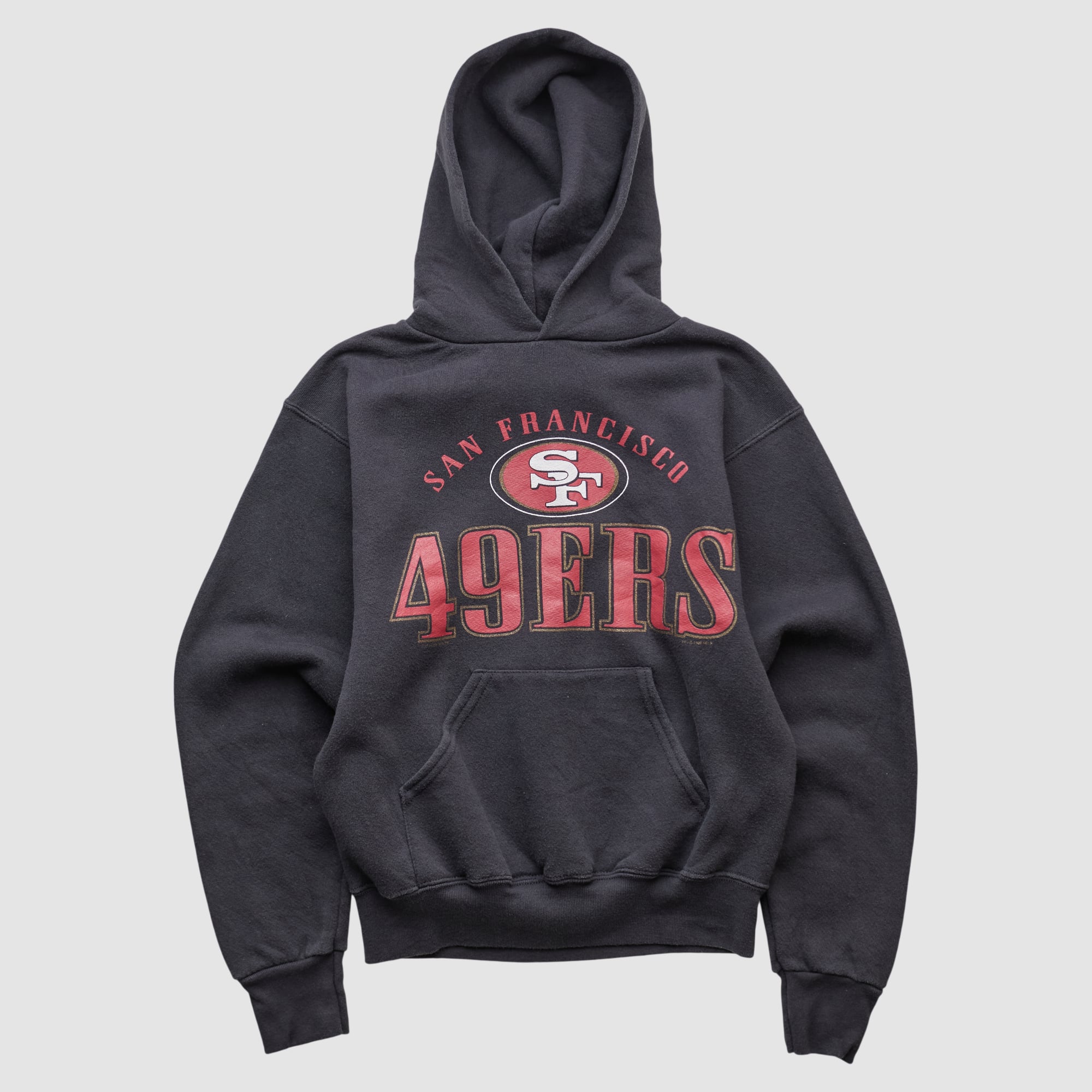 San Francisco 49ers Lee Apparel 90s Hooded Pullover Sweatshirt - Black - XXS