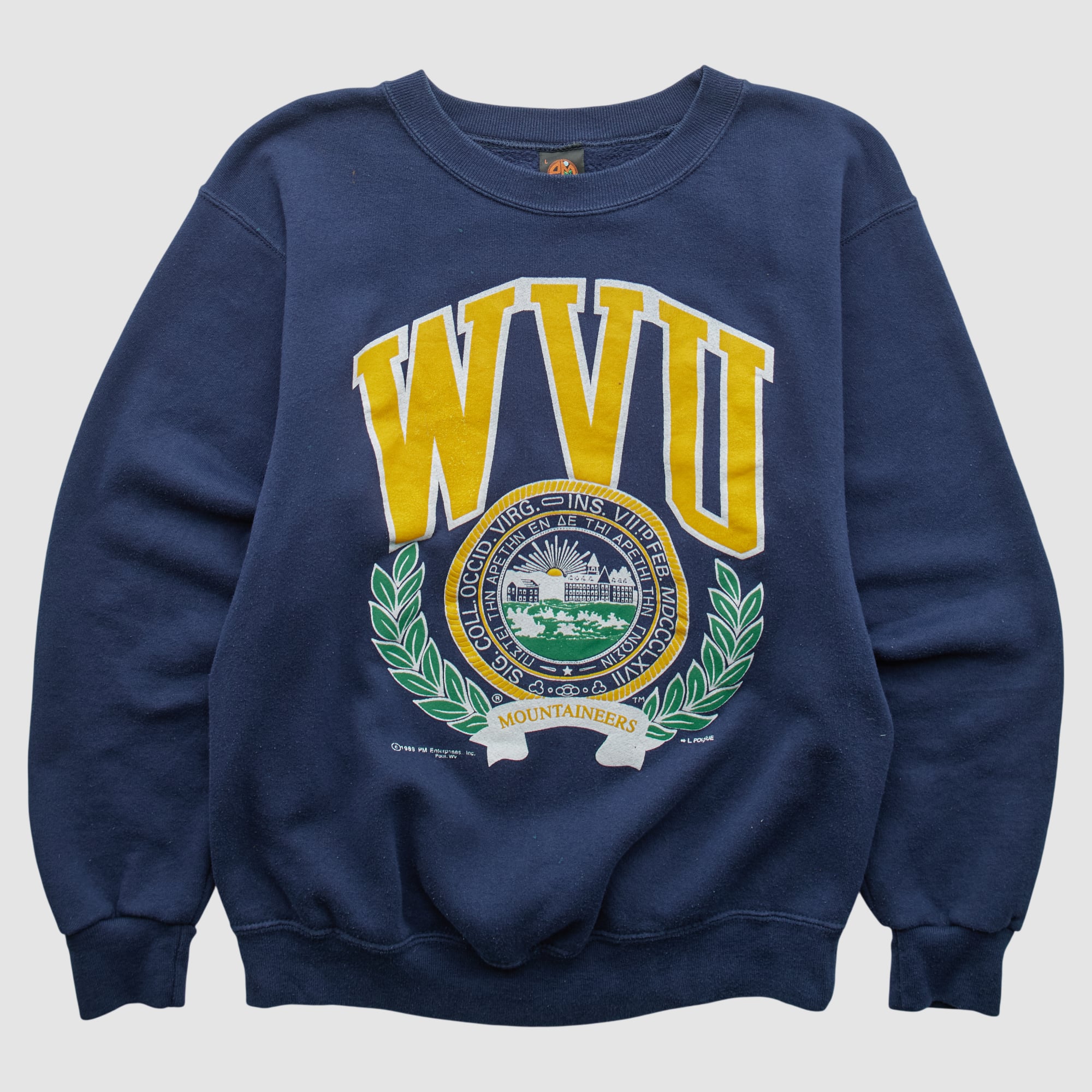 West Virginia Mountaineers PM Sports 90s Pullover Sweatshirt - Navy - XS